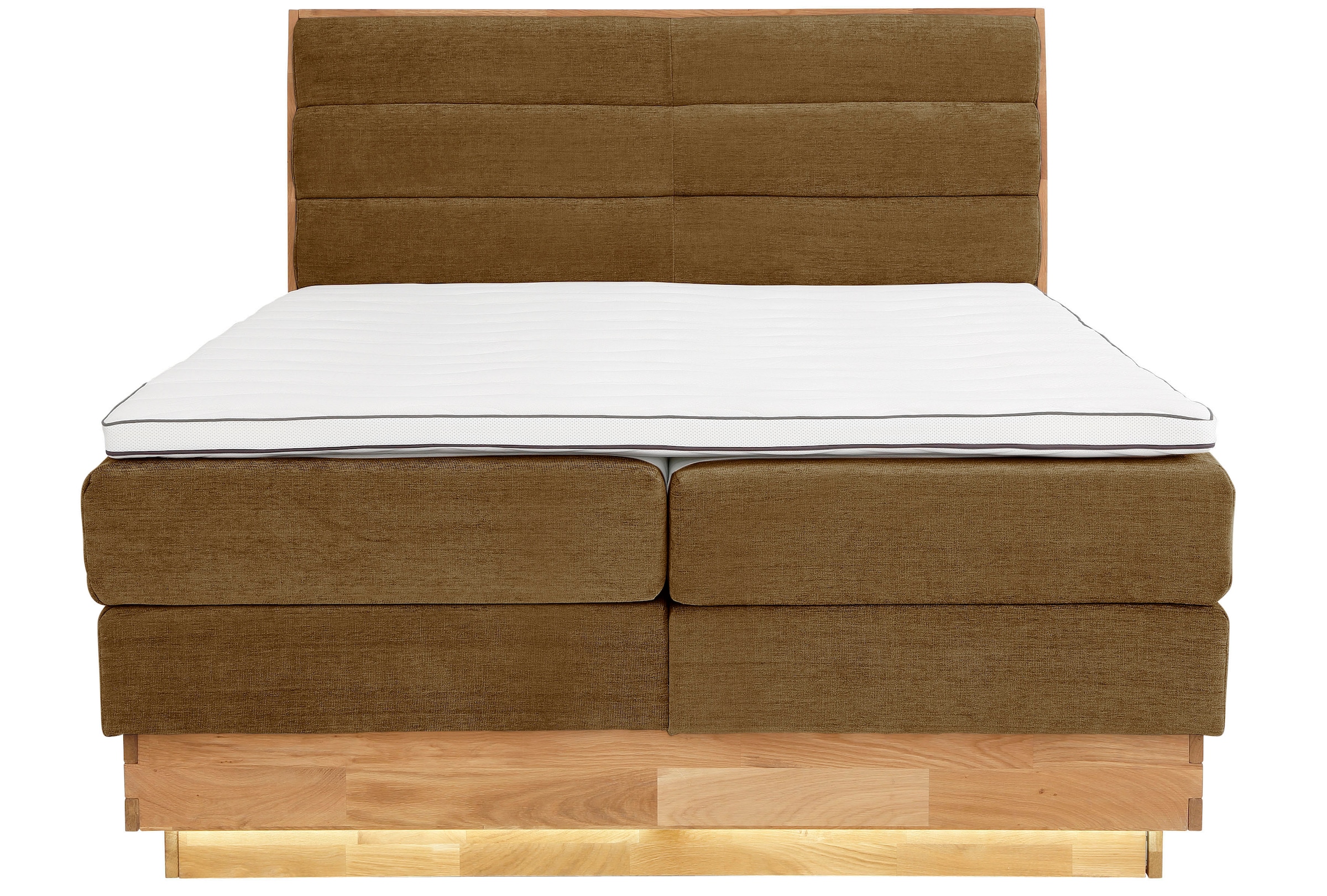 OTTO products Boxspringbett, LED-Beleuchtung, mit zertifizierten, recycelten Bezugsstoffen