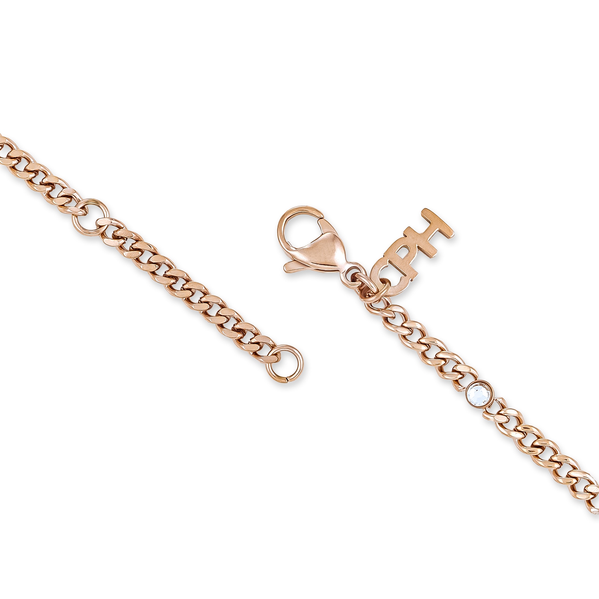 Copenhagen Studios Edelstahlarmband »Schmuck Geschenk Edelstahl Armkette  Glittery Cuban« mit Strassstein