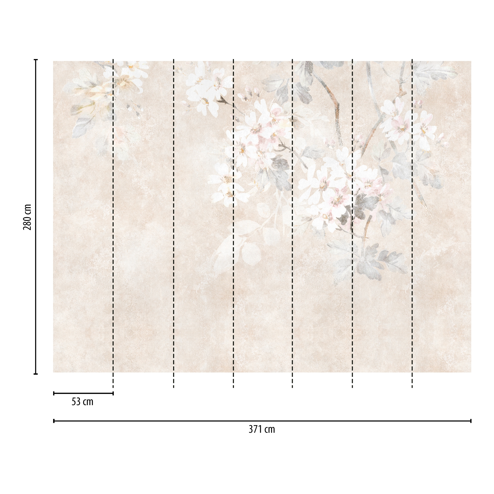 living walls Fototapete »THE WALL III florale Tapete Motivtapete Blumen Blumen« matt glatt Vliestapete Betonwand für Schlafzimmer Küche Wohnzimmer Floral Design