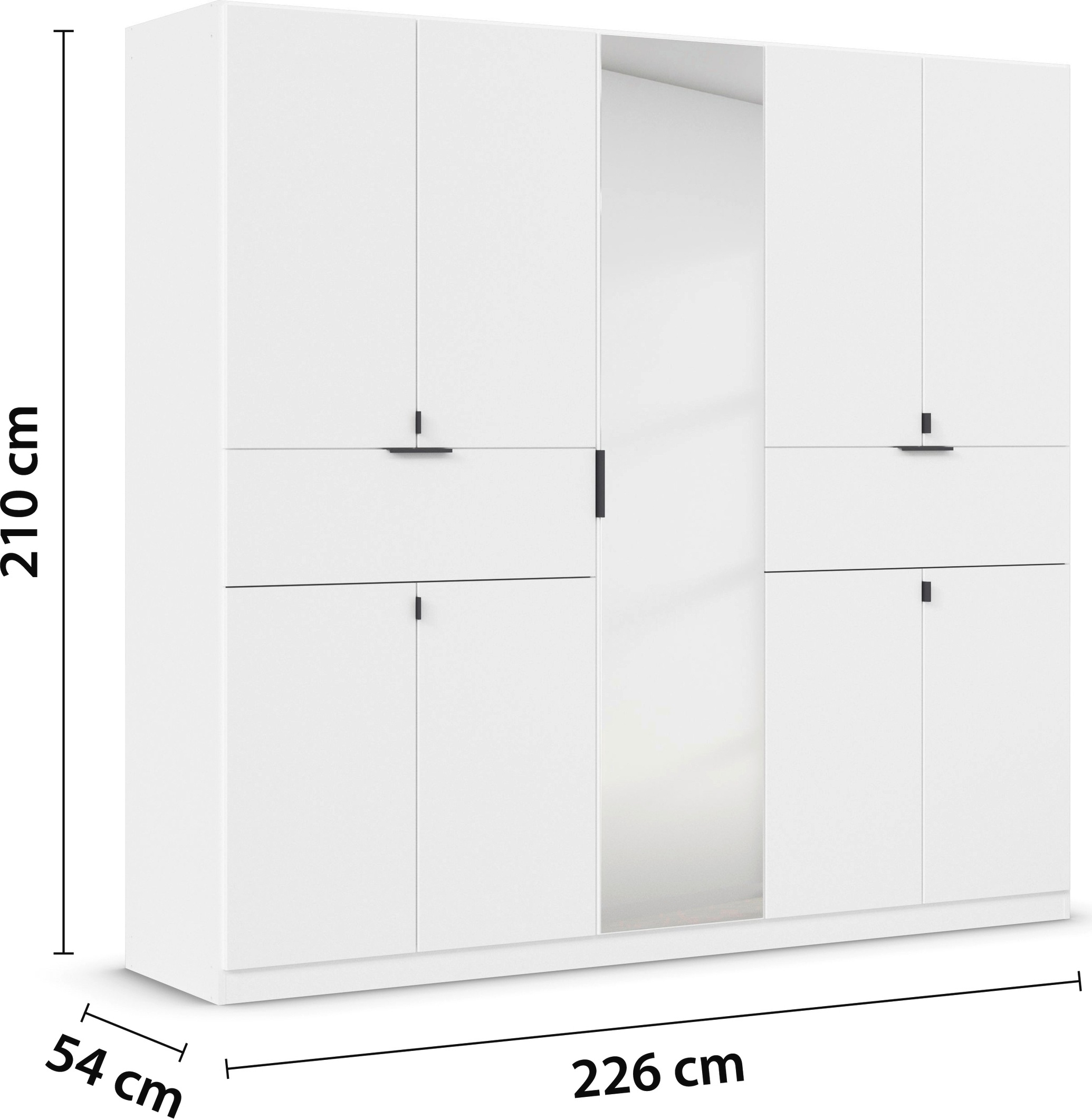 rauch Drehtürenschrank »Kleiderschrank Schrank Garderobe Wäscheschrank TICAO«, (Schubladen in der Höhe variabel positionierbar), mit 2 geräumigen Schubladen, viel Stauraum MADE IN GERMANY