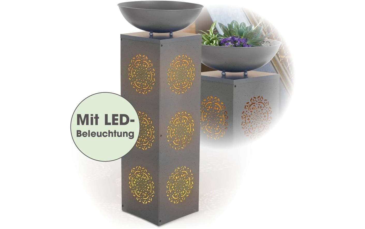 EASYmaxx Dekosäule »Mandala, Aufbauset« Dekosäule in Beton-Optik mit Pflanzschale