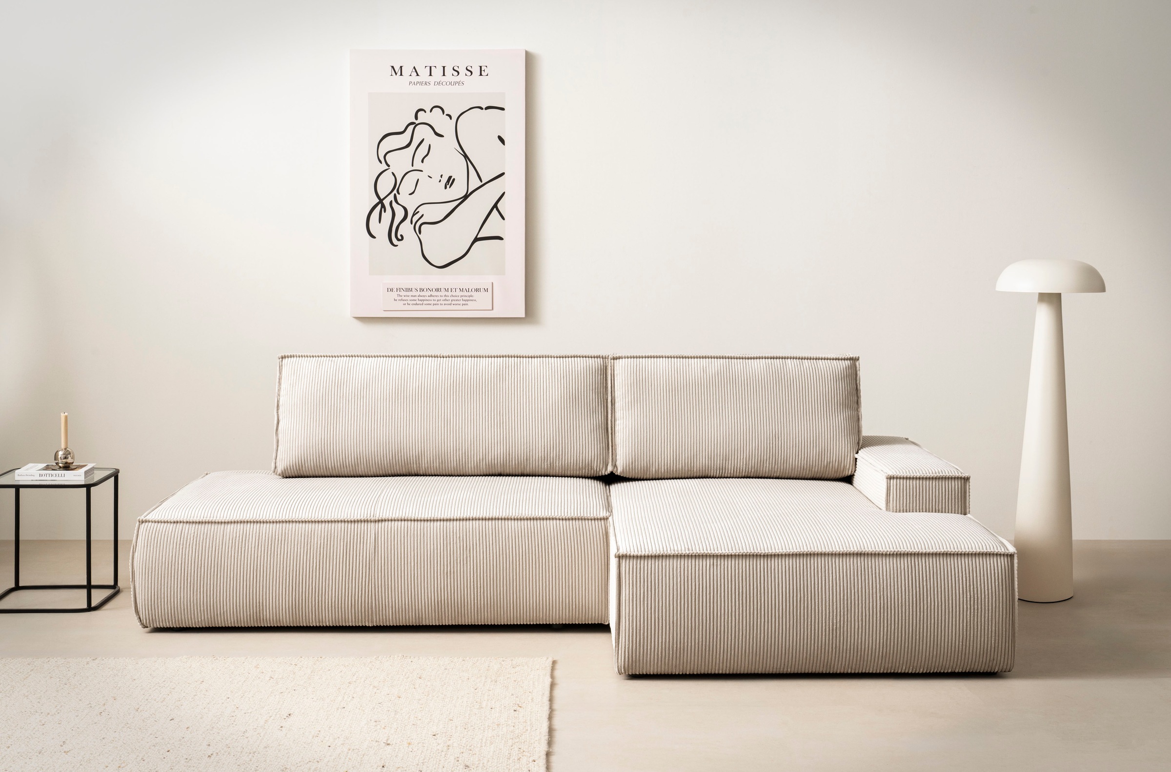 Home affaire Ecksofa »SHERWOOD, Schlafsofa in L-Form offen (275cm), Cord, L günstig online kaufen