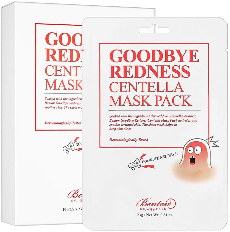 Benton Tuchmaske »Goodbye Redness Centella Mask Pack« Entzündungshemmend, beruhigt gerötete und gereizte Haut.