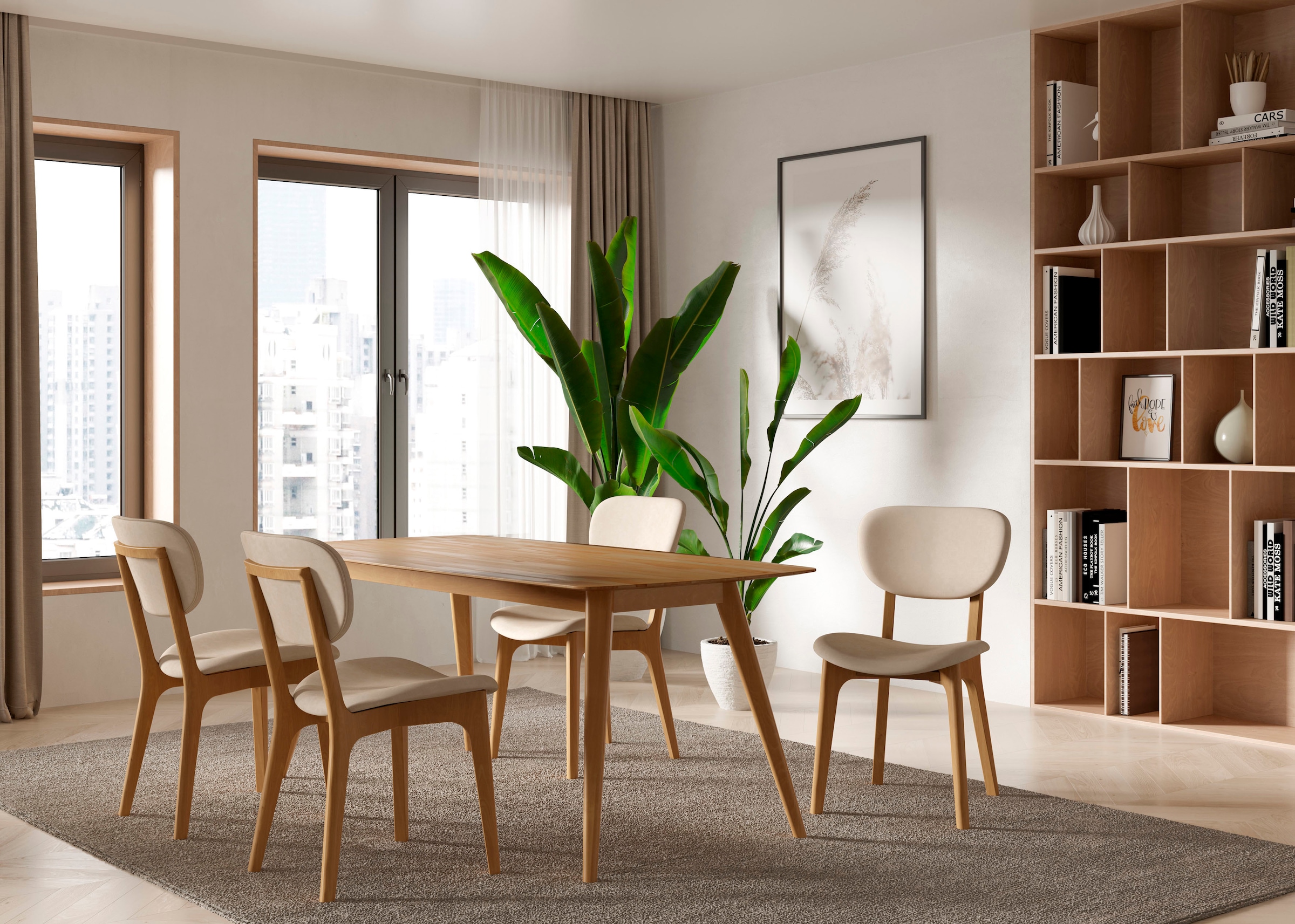 INOSIGN Stuhl »COZY Made in Italy«, (Set), 2 St., Microfaser, Gestell in Buche, Kirsch- oder Nussbaum, Massivholz, Design Stuhl