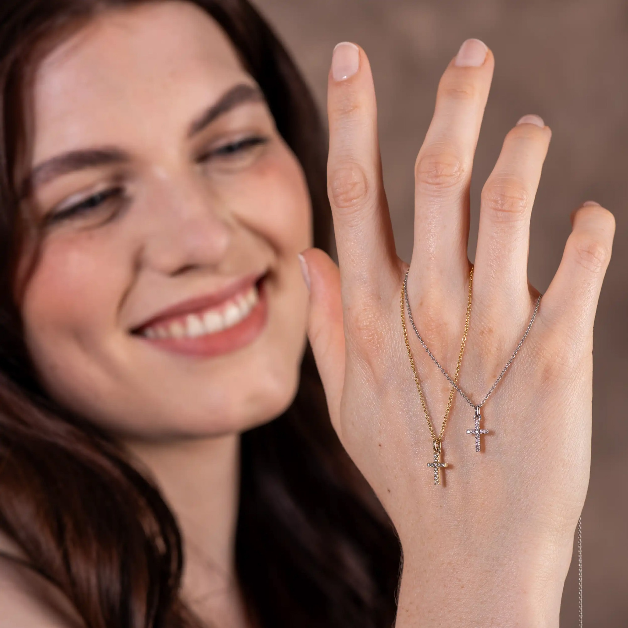 LYOMI Kette mit Anhänger »585/- Gelbgold 11 synth. Diam 0,09ct.«