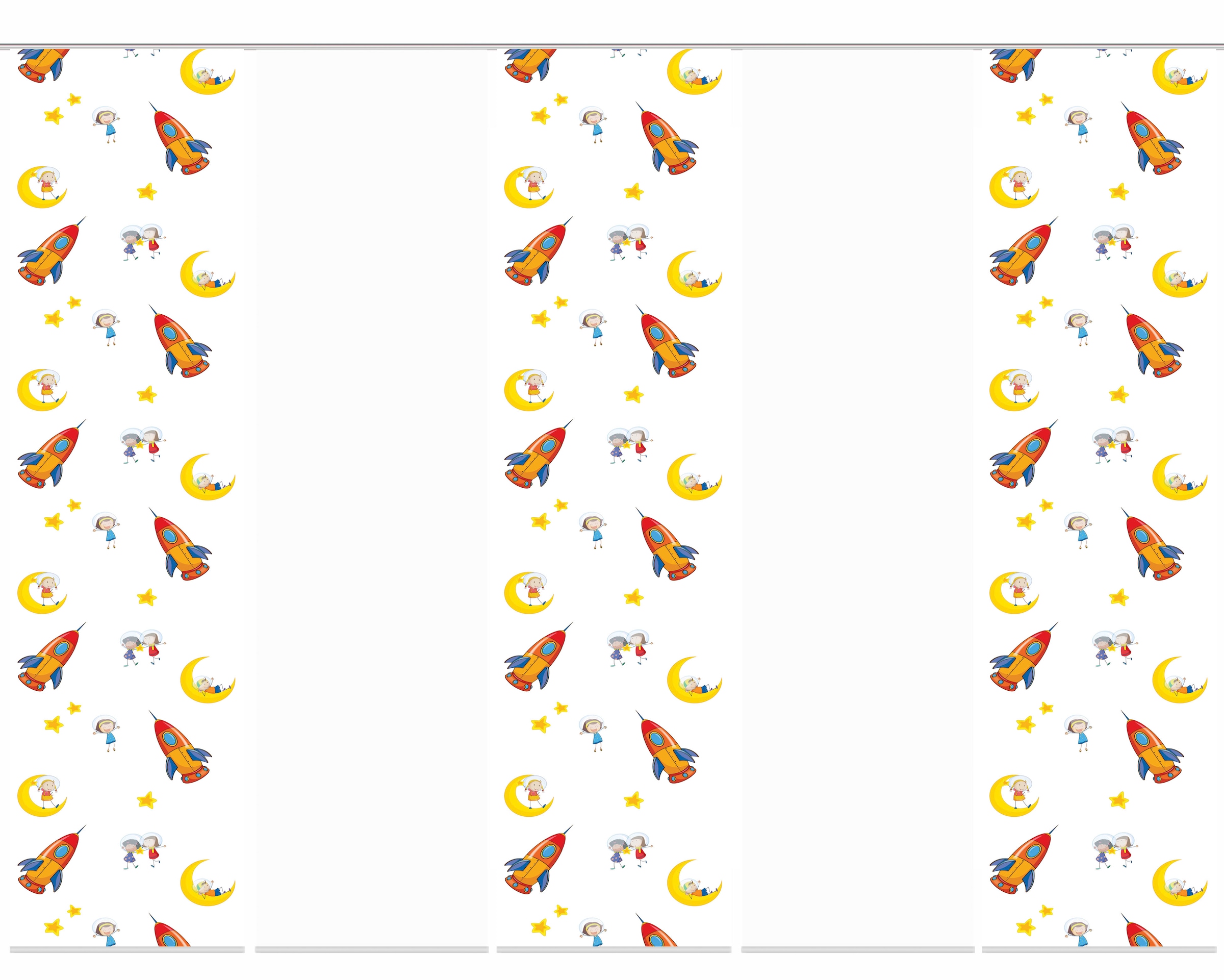 HOME WOHNIDEEN Schiebegardine »LUNARO«, (5 St.), Schiebevorhang Digi 5er Set LUNARO