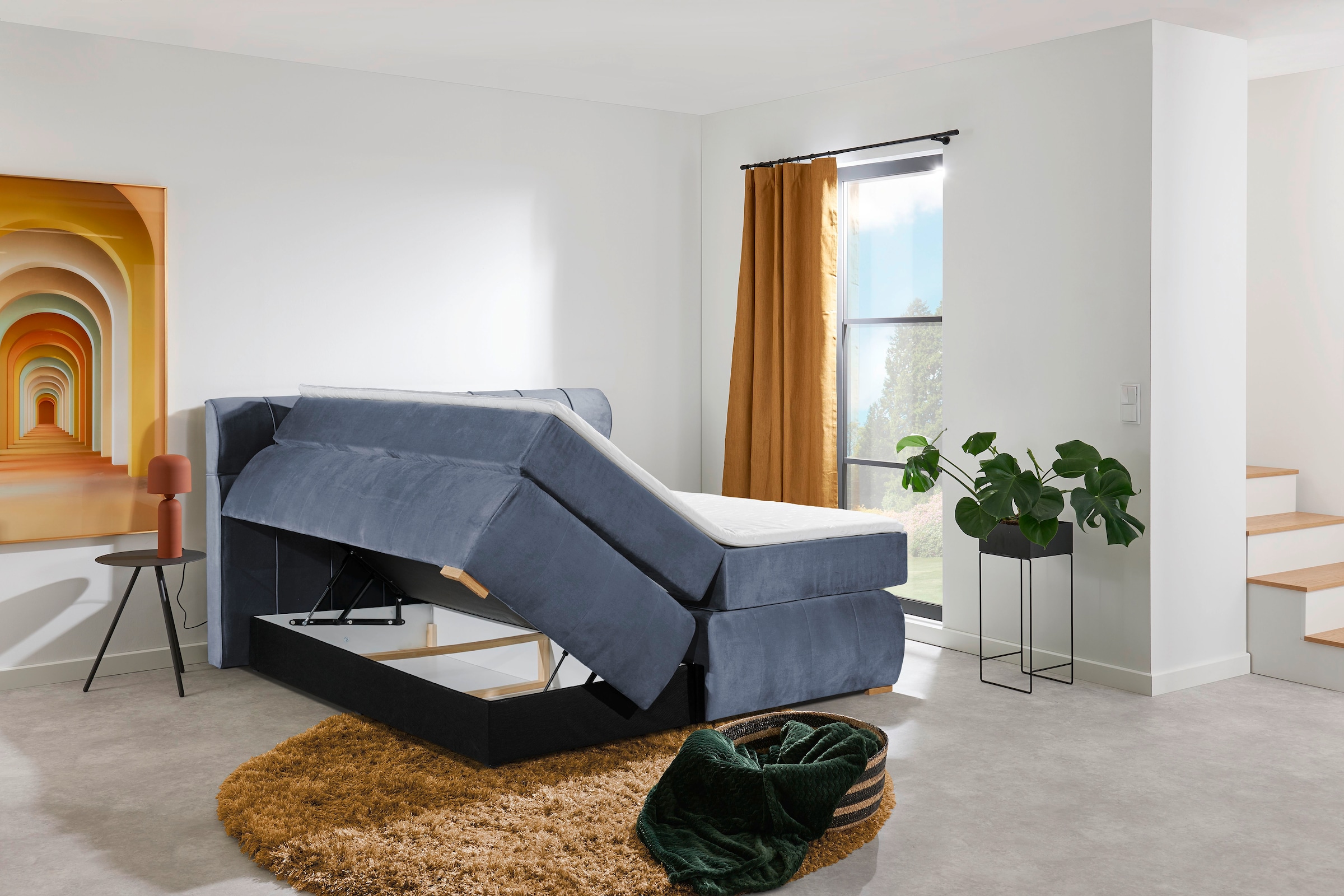 Places of Style Boxspringbett »Felicia«, in H4, inkl. Topper und Bettkasten