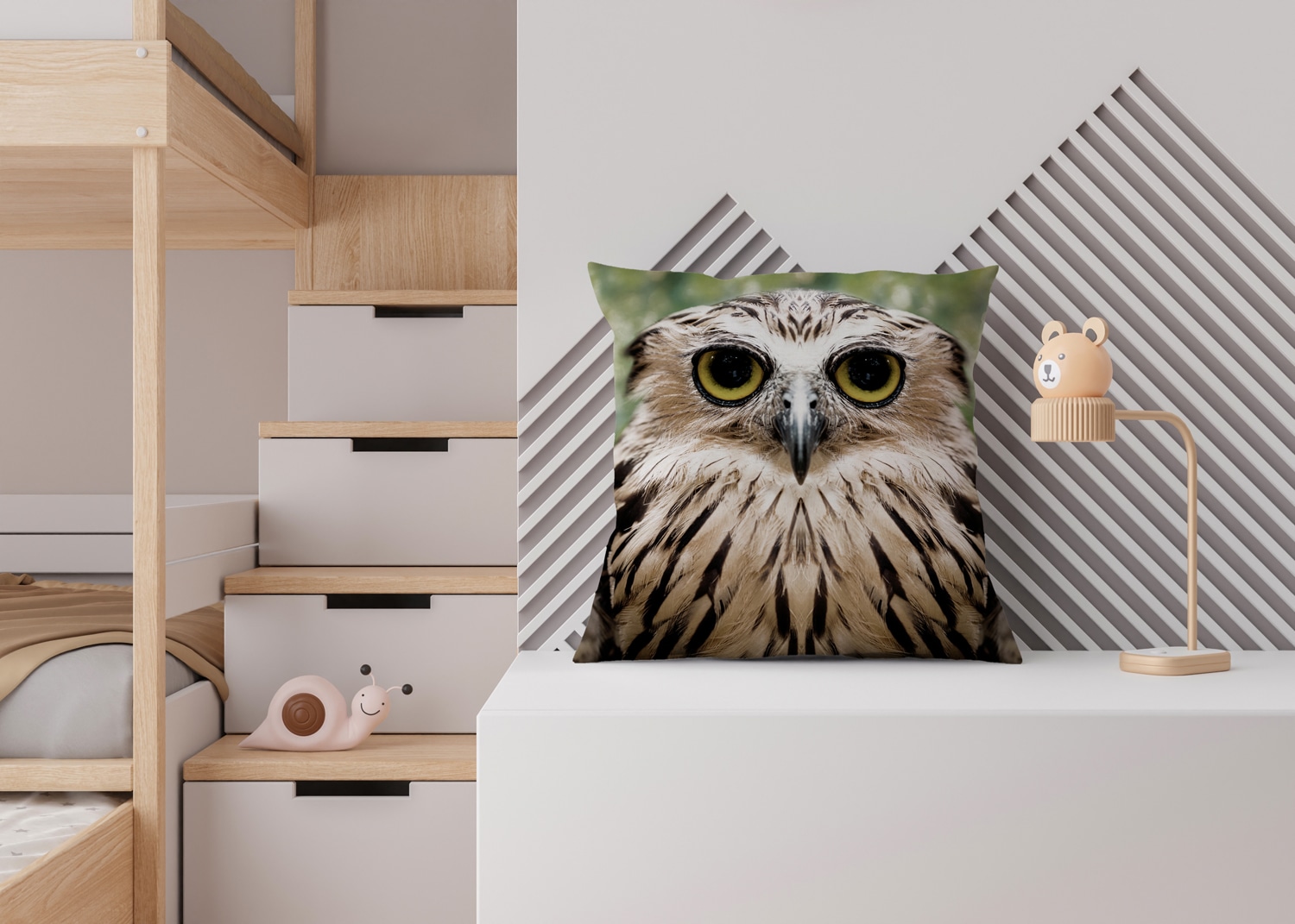 queence Dekokissen »Eule«, Kissenhülle mit HD Premium Druck, geruchsneutral, 40x40cm