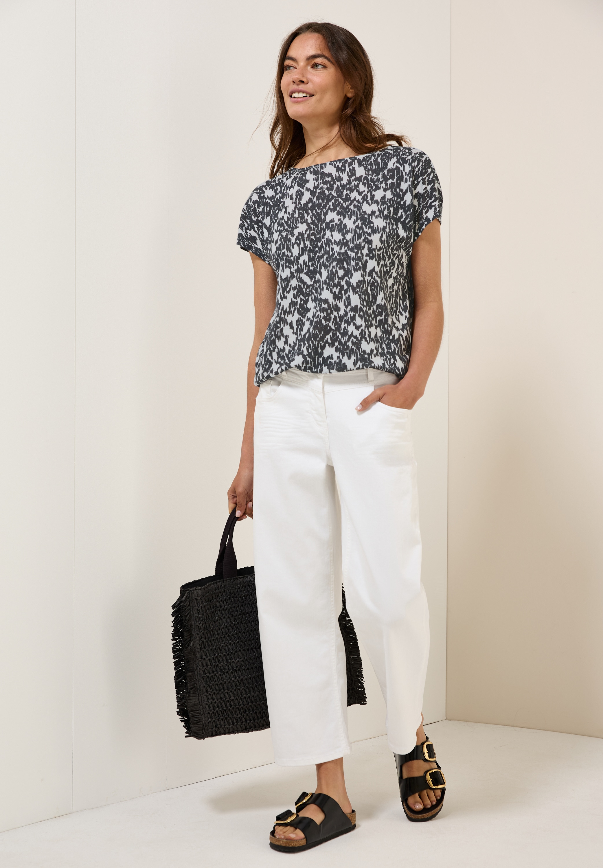 Cecil T-Shirt, mit Muster, Minimal-Print