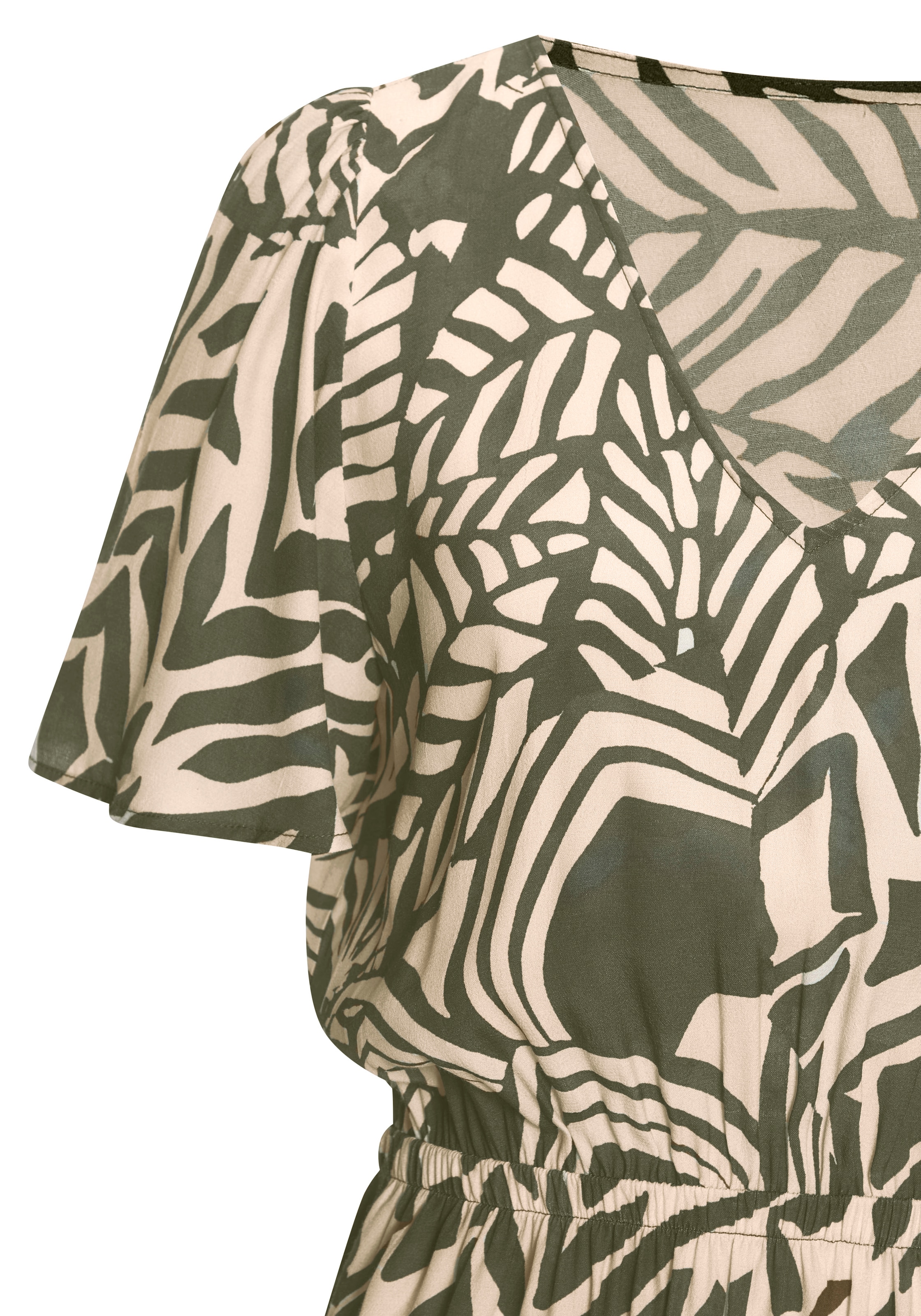 LASCANA Sommerkleid, mit Alloverprint, Flügelärmel, Sommerkleid, Webware