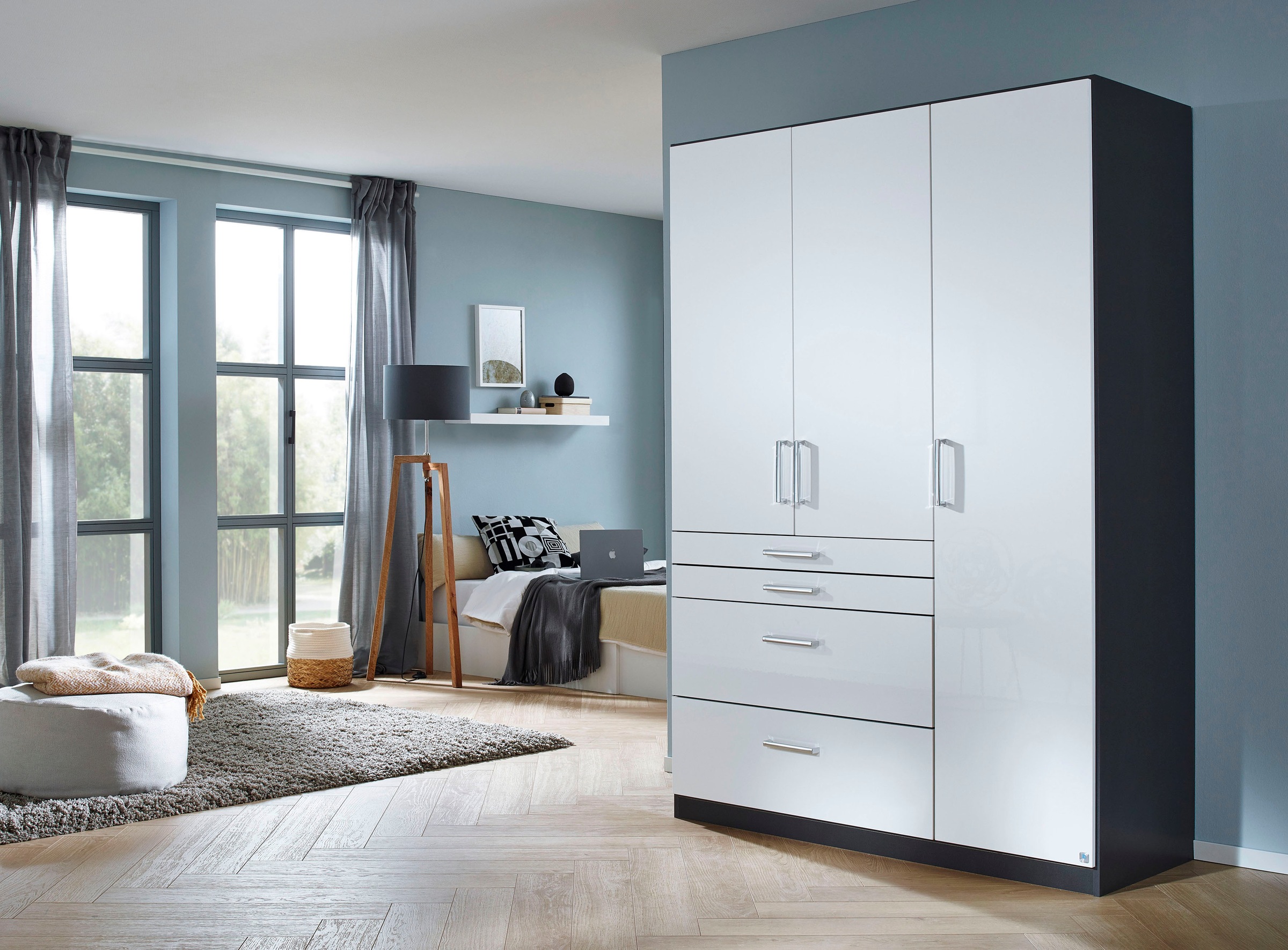 rauch Drehtürenschrank »Kleiderschrank Schrank Garderobe Garderobenschrank Topseller HOMBURG«, mit viel Stauraum, oberer Schubkasten mit Einteilung MADE IN GERMANY