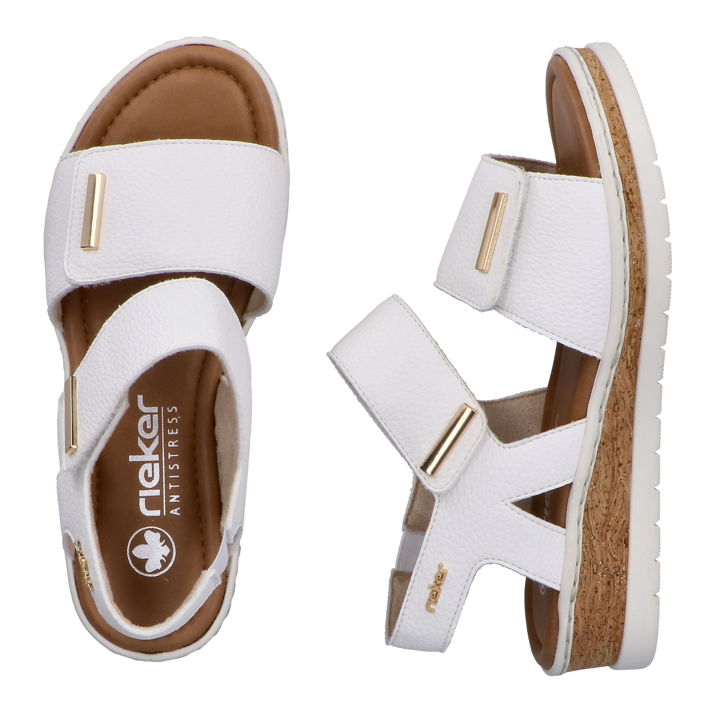 Rieker Keilsandalette  Sommerschuh, Keilsandalette, Plateausandale mit Klett