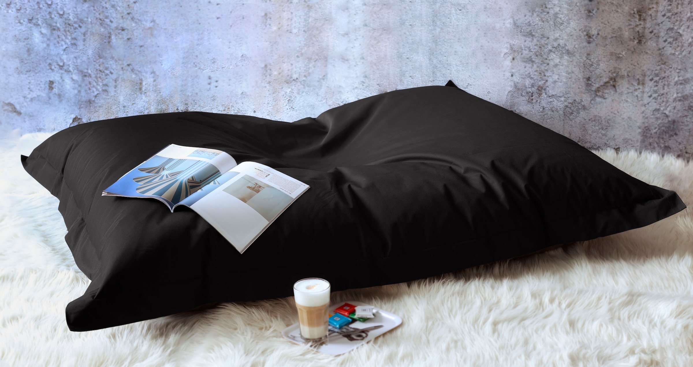 KINZLER Sitzsack »XXL Outdoorfähig« 1 Stk. tlg. Uni Farben, Outdoor geeignet, ideal im Wohnzimmer & Kinderzimmer schwarz