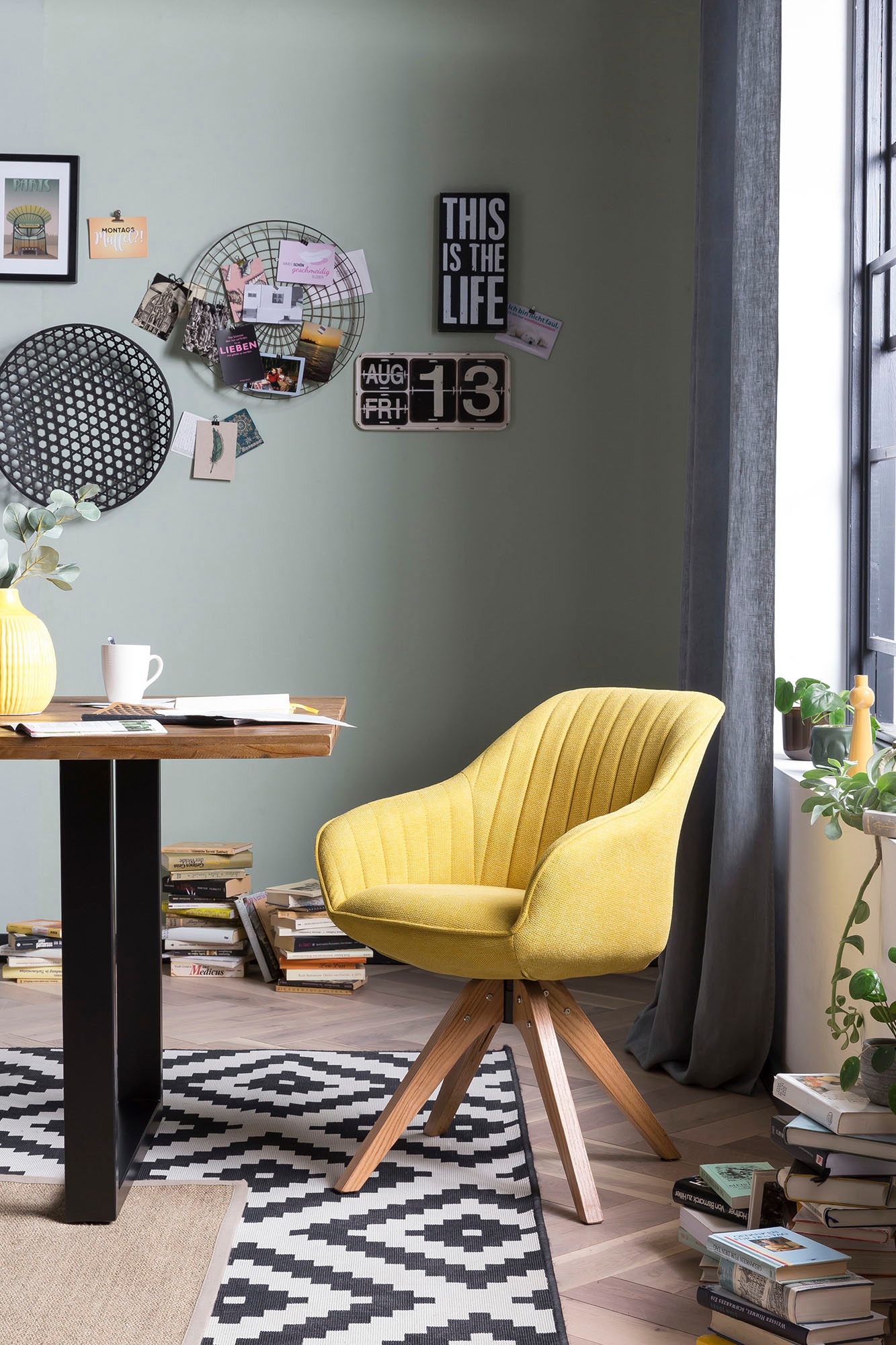 Home affaire Armlehnstuhl »Tating«, Polyester, 360°-Drehfunktion günstig online kaufen