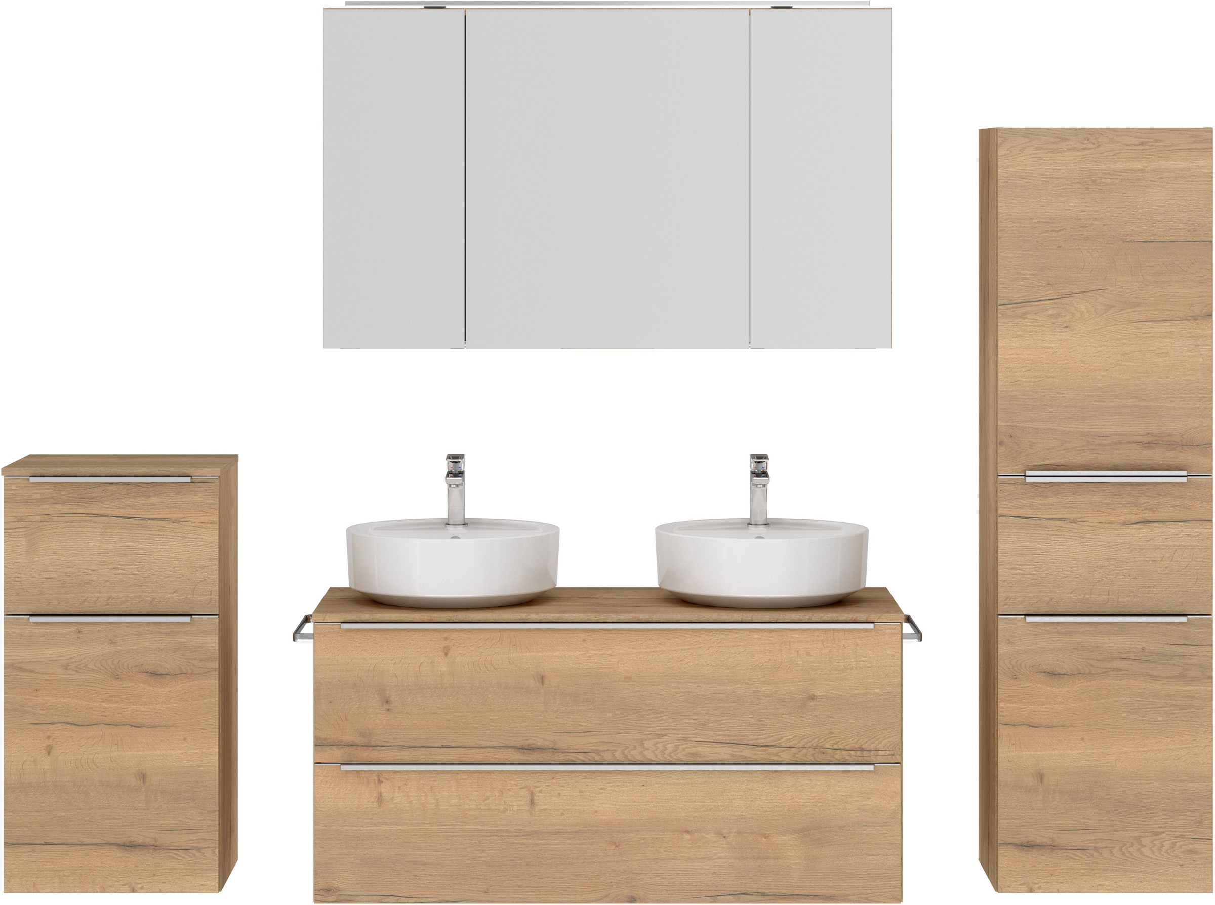 nobilia® Badmöbel-Set »Alvene« vormontiert, mit Soft-Close, 4 Stk. tlg. günstig online kaufen