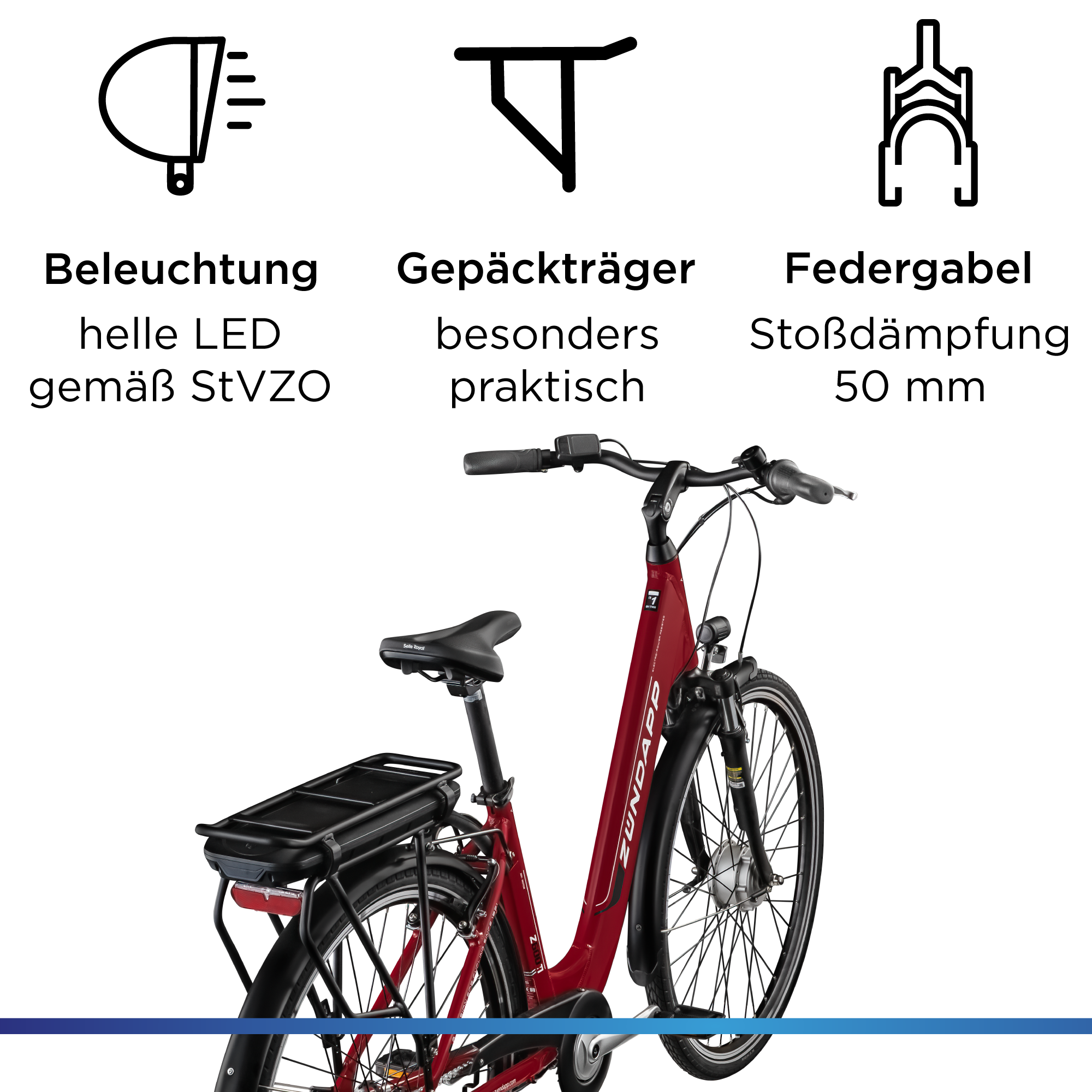 Zündapp »Z600« 7 Gang Nabenschaltung Frontmotor 250 W City E Bike Damen 28 Zoll Elektrofahrrad 7 Gang 150-165cm Damenfahrrad