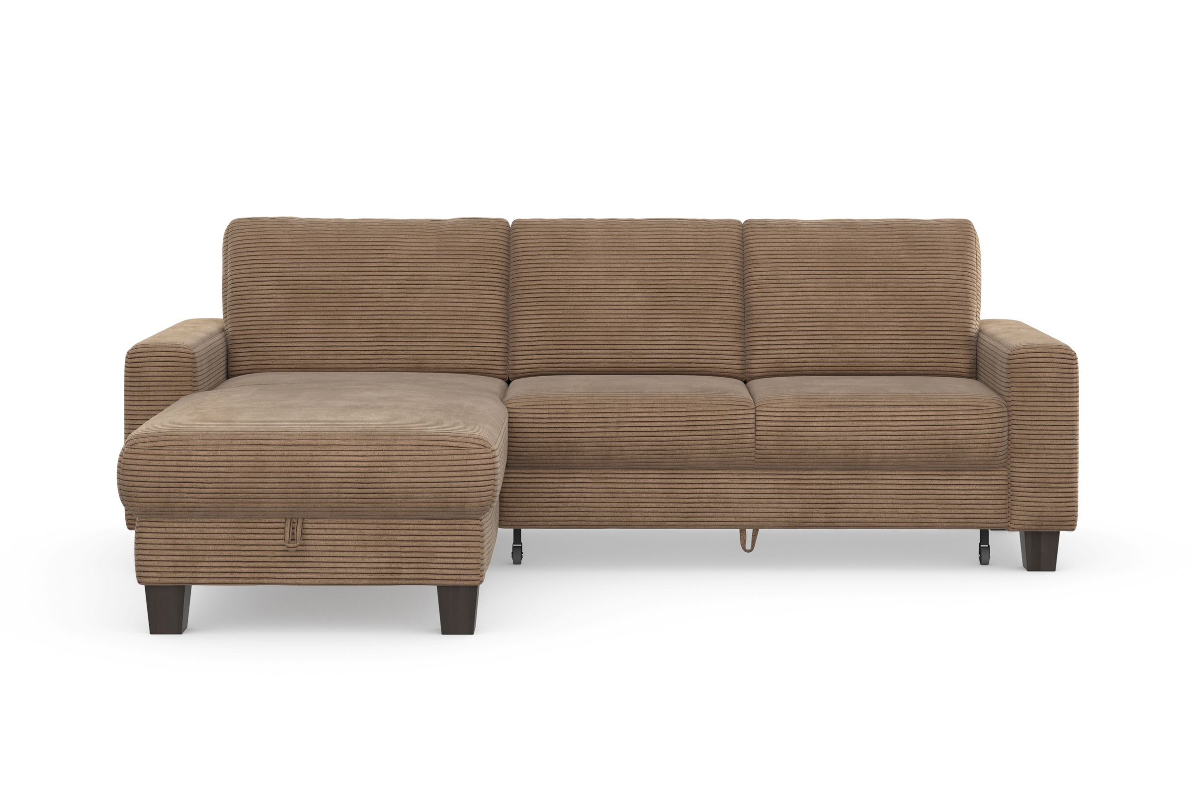 Home affaire Ecksofa »Summer L-Form«, mit Recamiere, mit oder ohne Bettfunktion und Bettkasten, Cord-Bezug