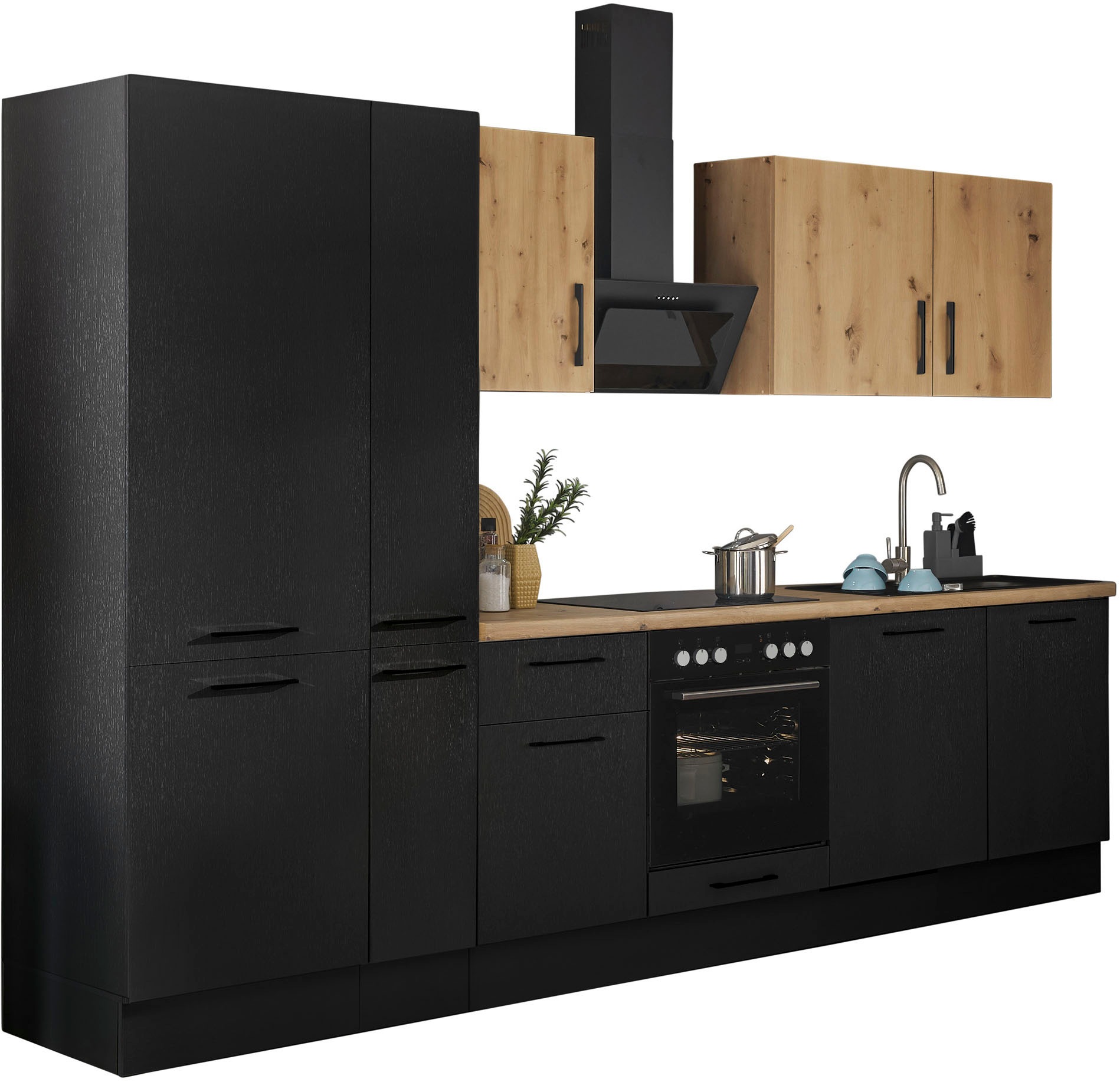 BASIC by Balculina Küchenzeile »Turin«, Breite 310 cm, wahlweise mit E-Geräten