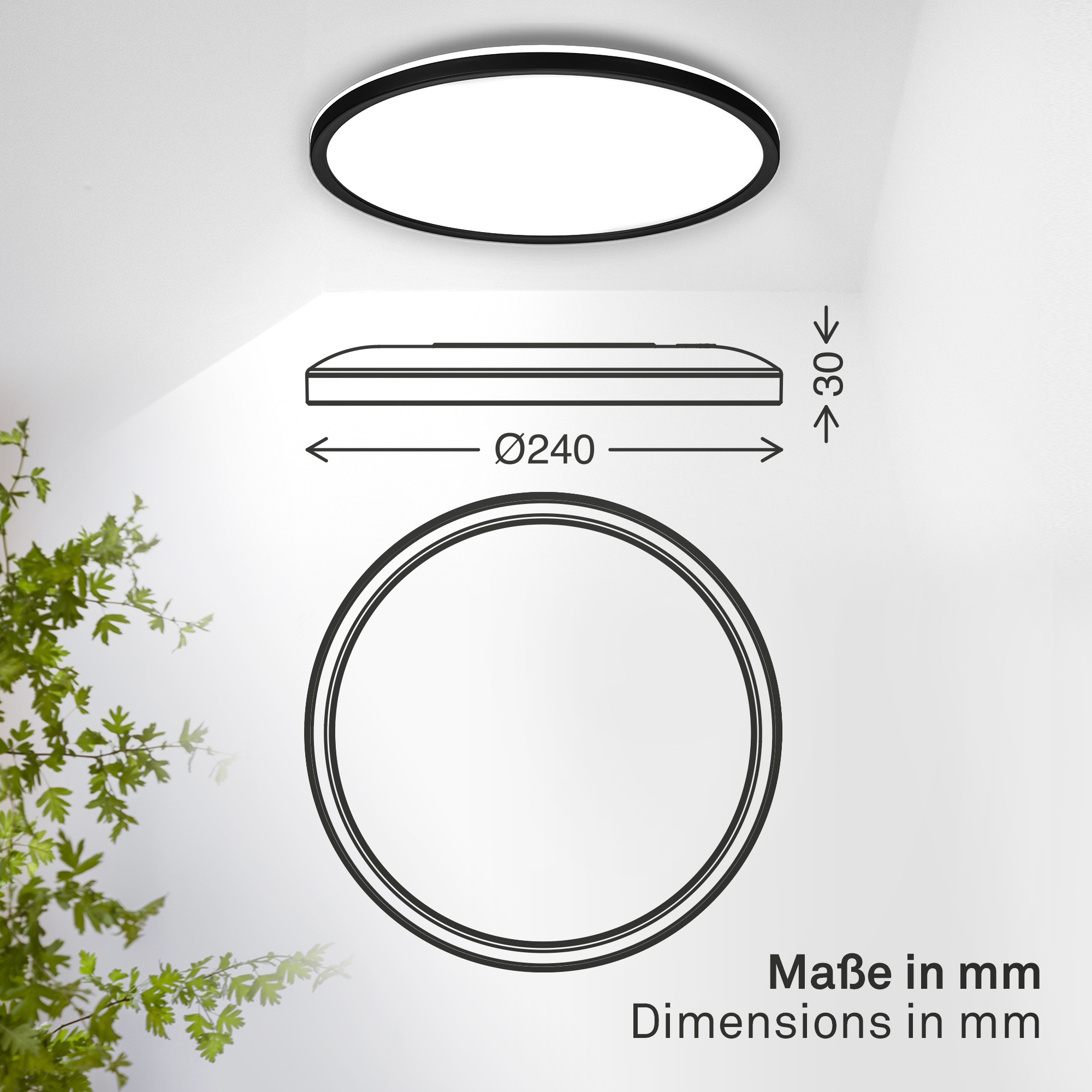 B.K.Licht LED Panel »SHALLOW« LED-Board 1 Stk. Neutralweiß 24x3 cm, Badlampe, Badezimmer, Küche, Wohnzimmer