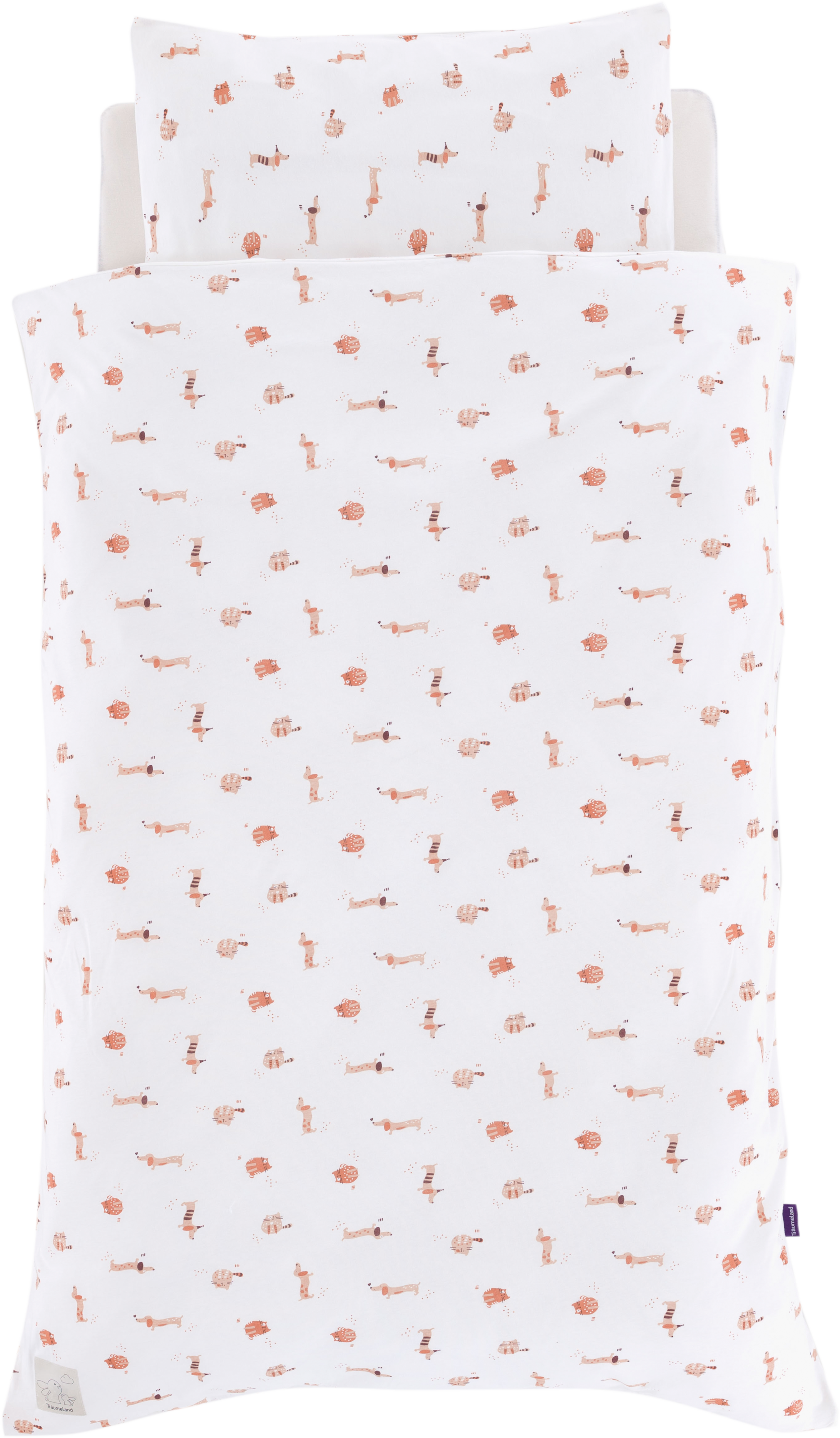 Träumeland Babybettwäsche »Jersey Cats & Dogs« 2 Stk. tlg. mit niedlichem A günstig online kaufen