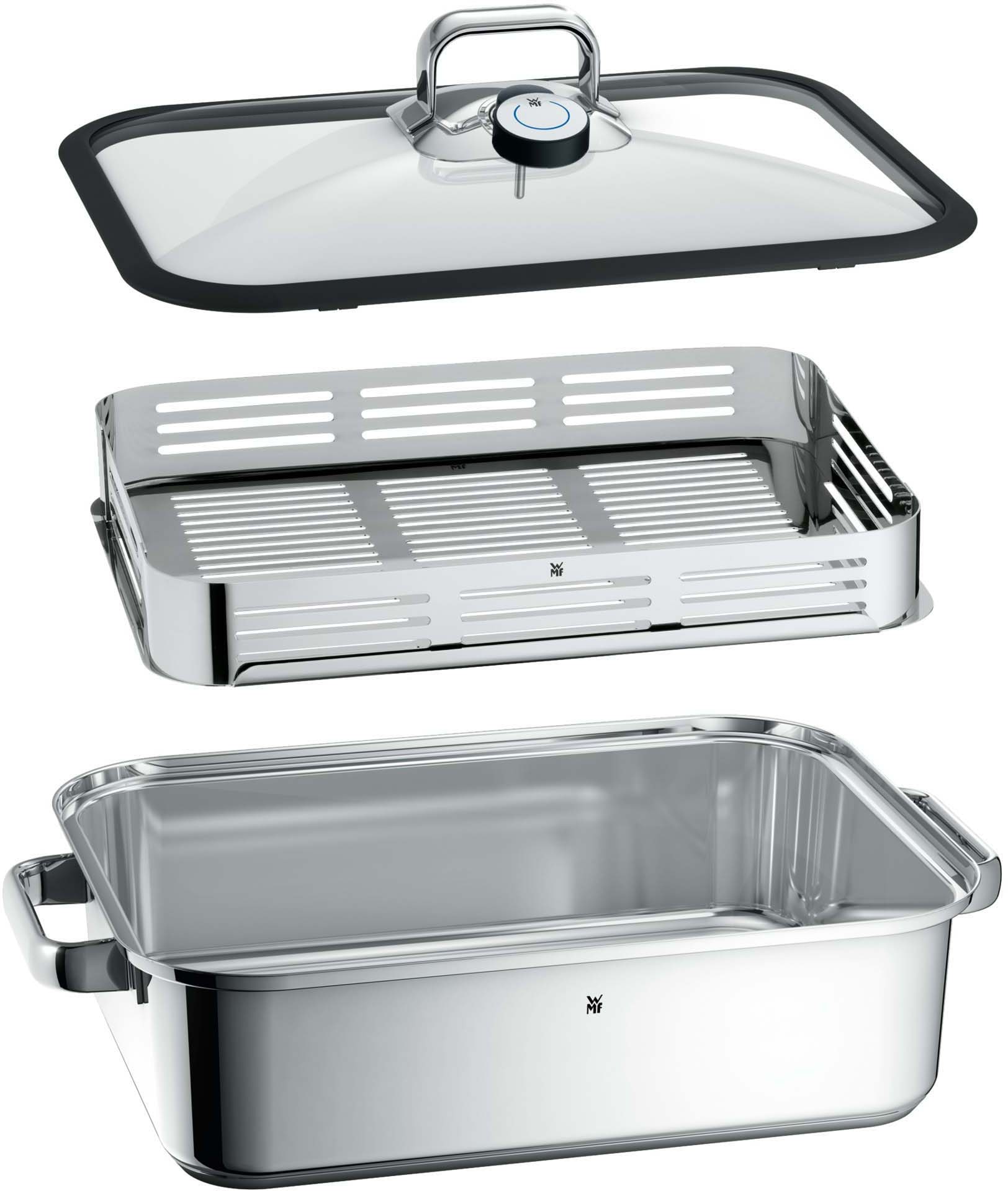 WMF Dampfgartopf »Vitalis Bräter mit Deckel«, Cromargan® Edelstahl Rostfrei 18/10, herausnehmbares Thermometer, für alle gängigen Herdarten geeignet
