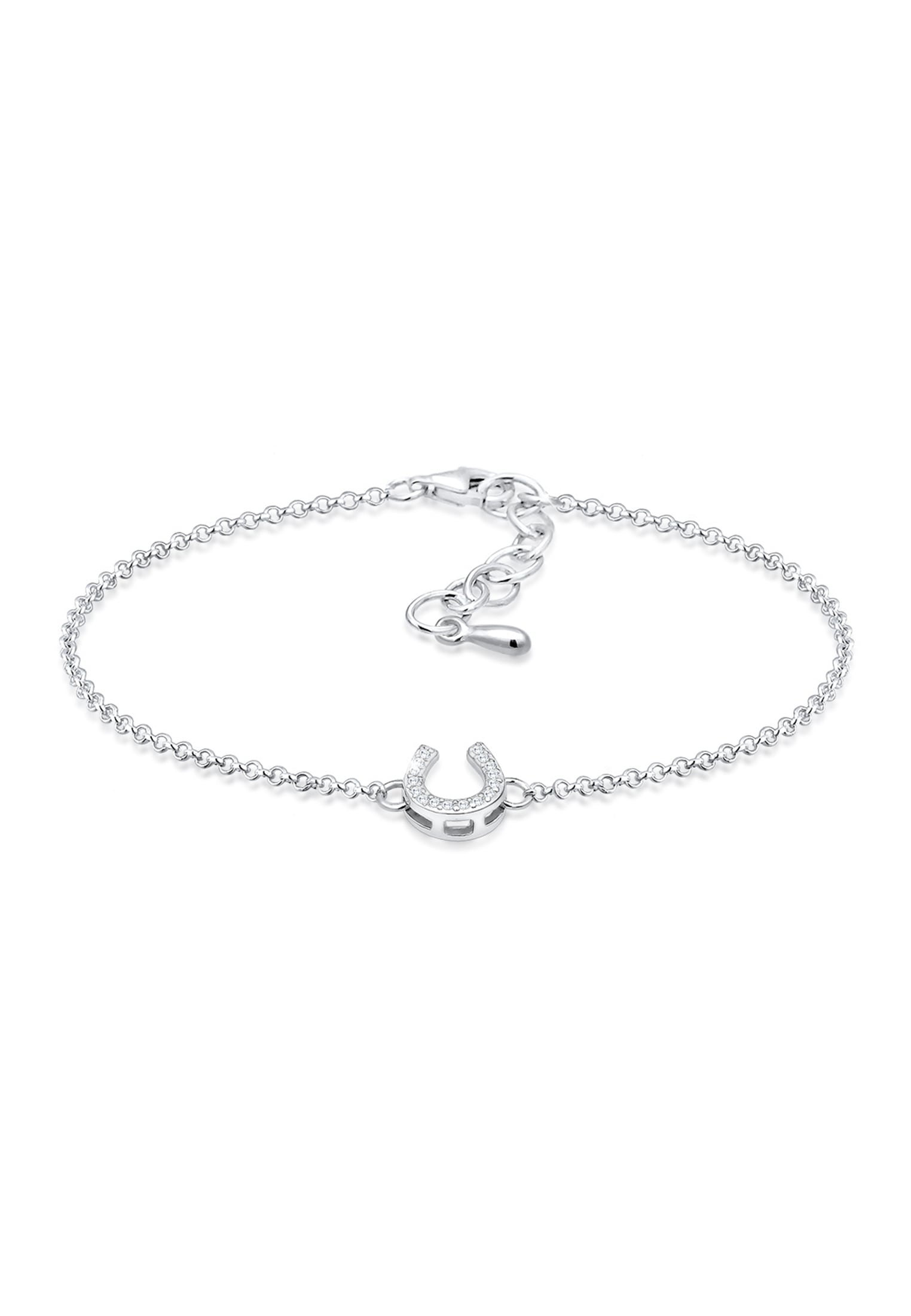 Elli Armband »Hufeisen Glücksbringer Zirkonia Steine 925 Silber«