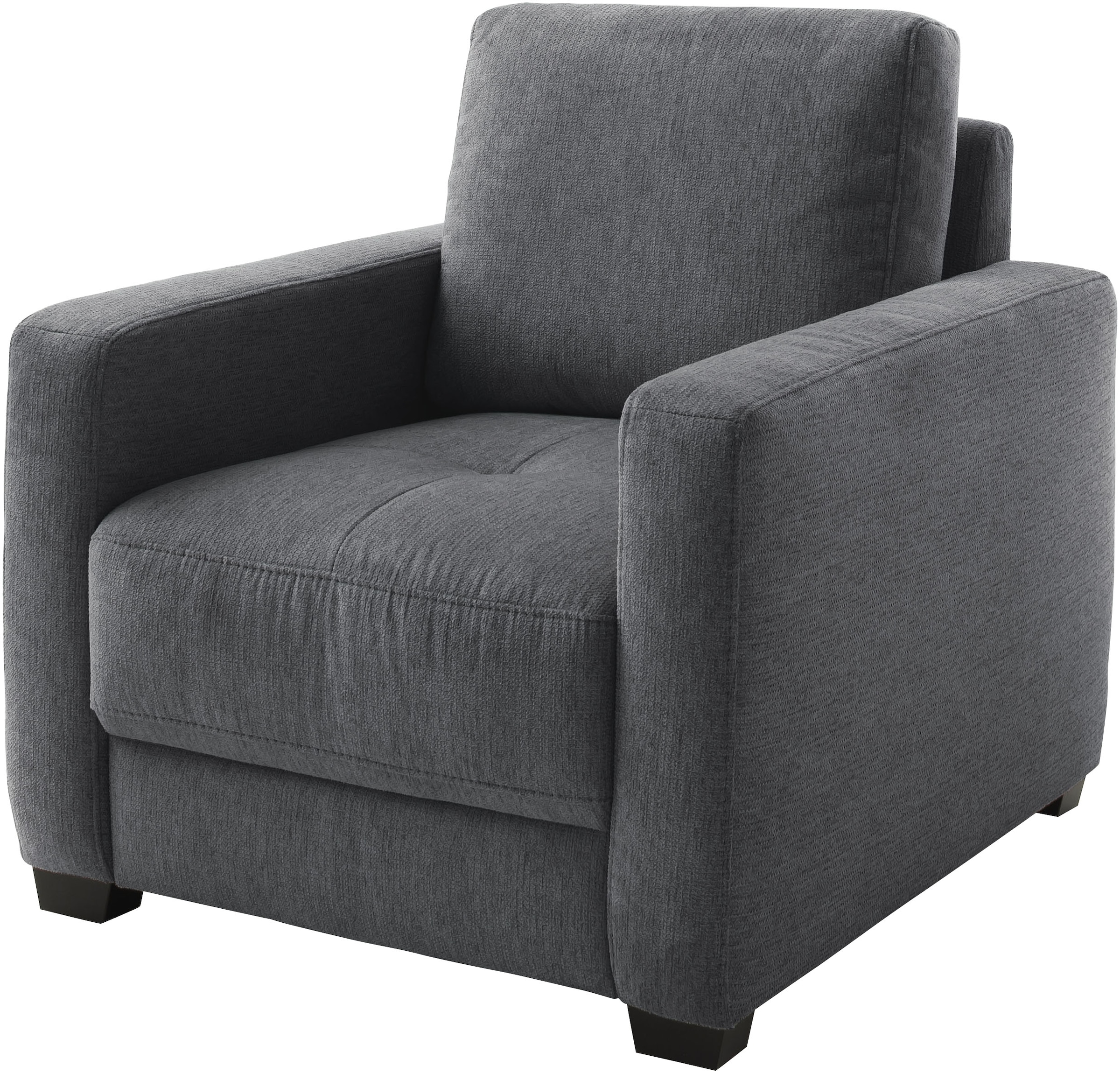 Mr. Couch Sessel »Pierre de Luxe mit Holzfüßen«, (1 St.), Mit Boxpring-Taschenfederkern