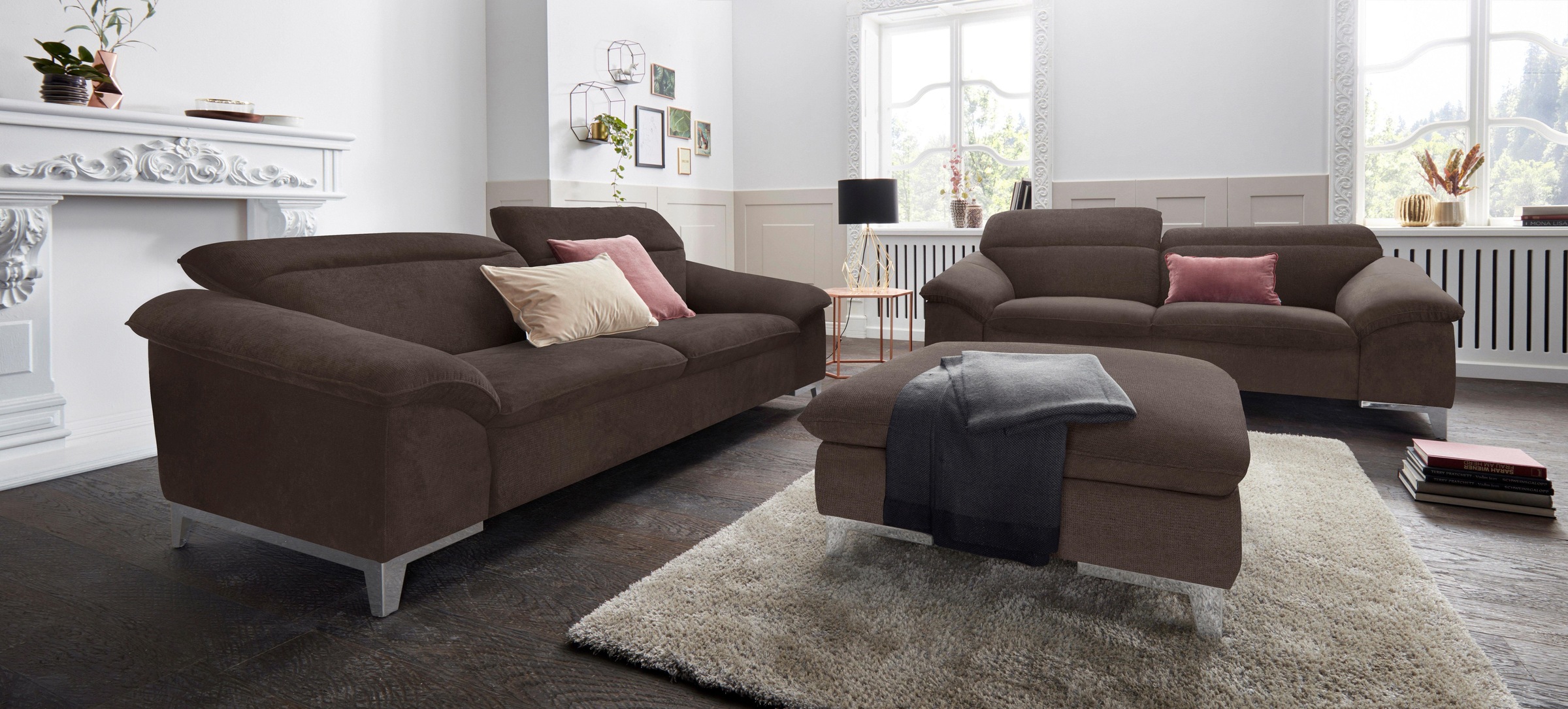 COTTA Polstergarnitur »Teresa« Set, Set bestehend aus: 2-Sitzer mit Kopftei günstig online kaufen