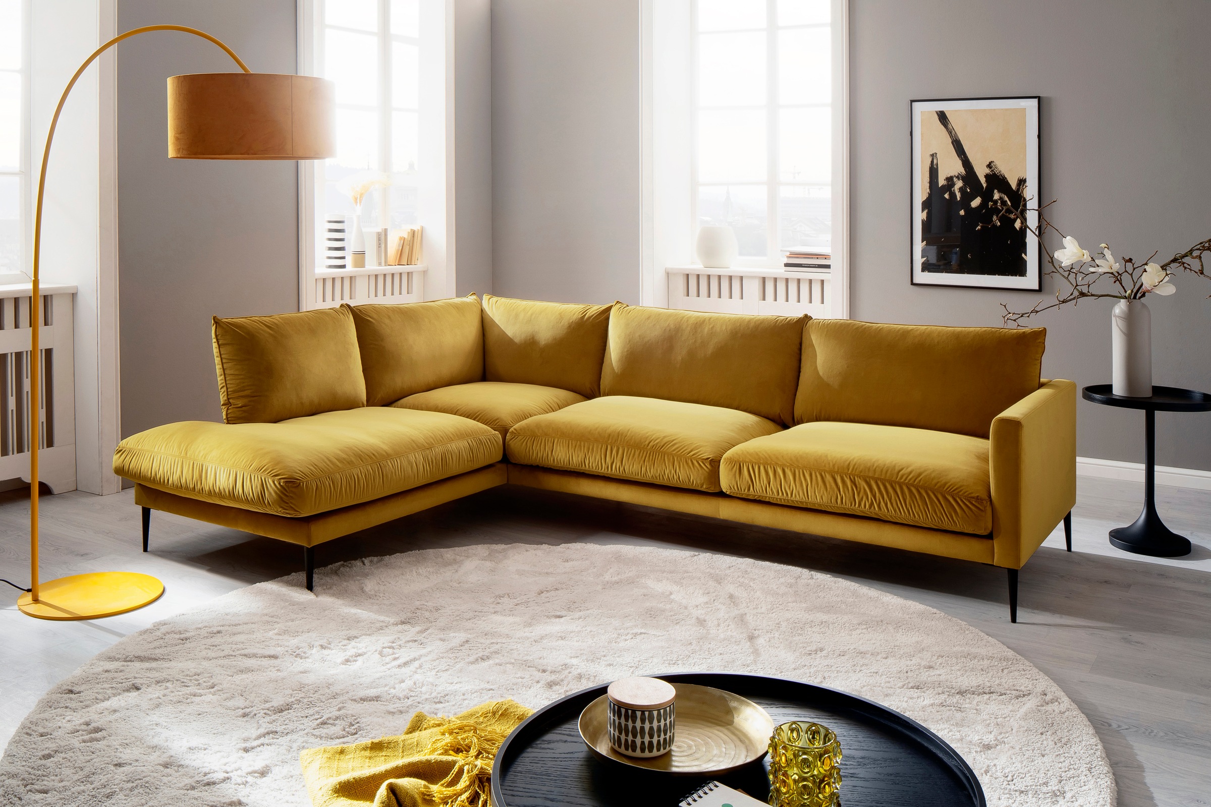 Trends by HG Polsterecke »Svea L-Form«, Ottomane rechts oder links, mit Met günstig online kaufen