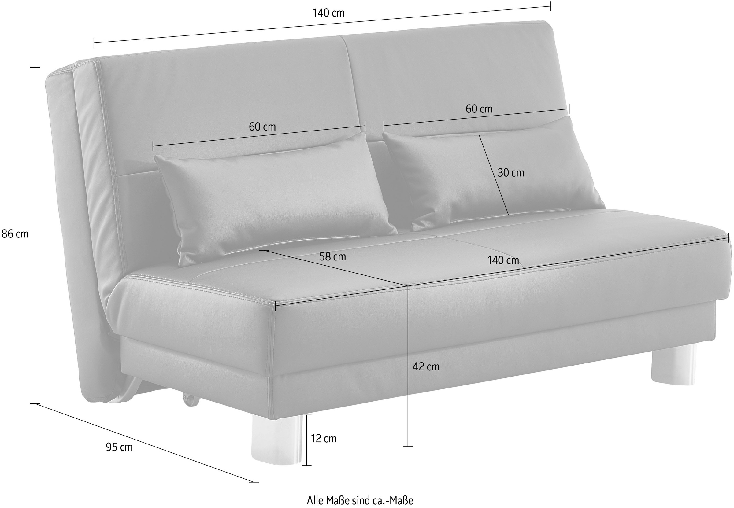 INOSIGN Schlafsofa »Gina«, mit einem Handgriff vom Sofa zum Bett