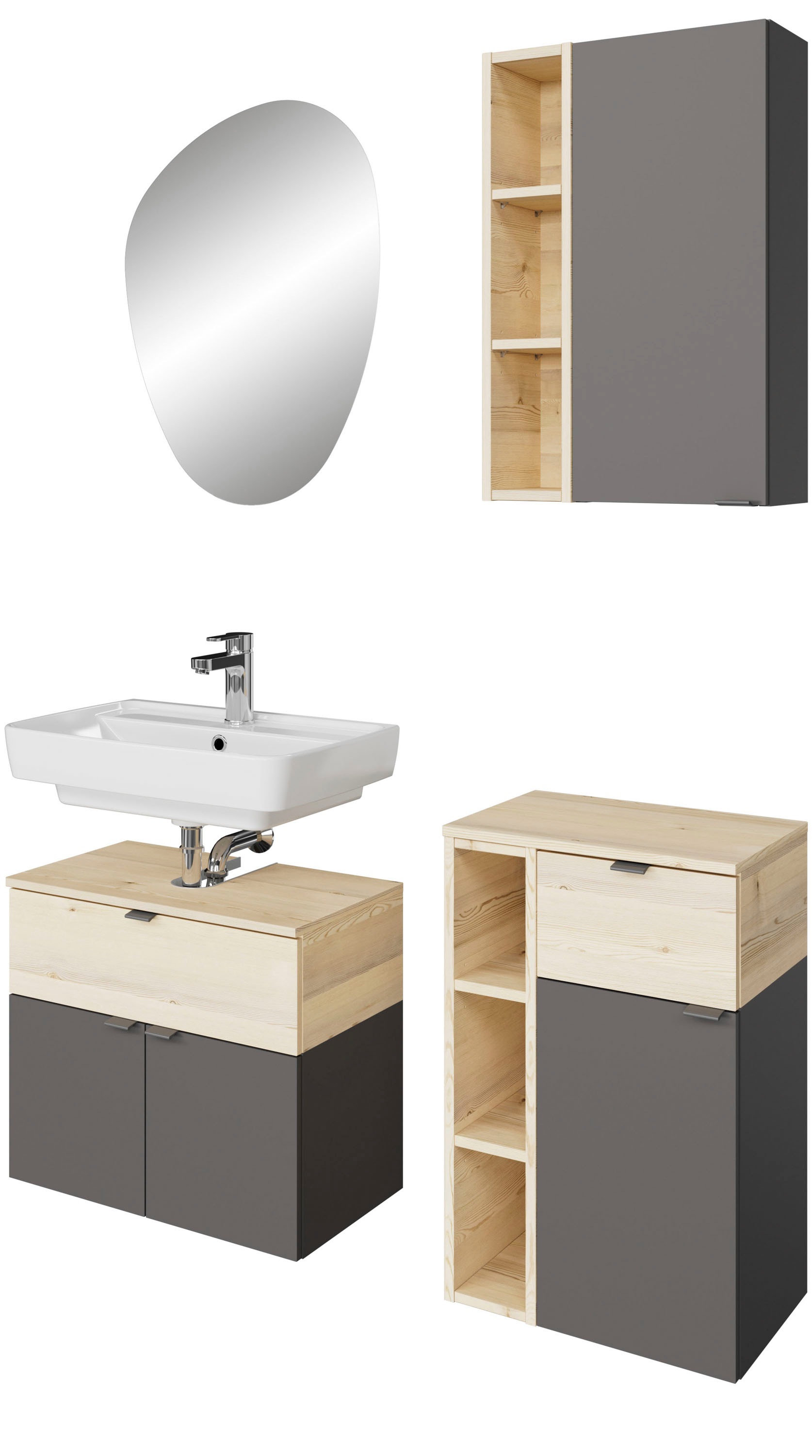 Saphir Badmöbel-Set »Quickset 394«, (Komplett-Set, 4 St.) günstig online kaufen