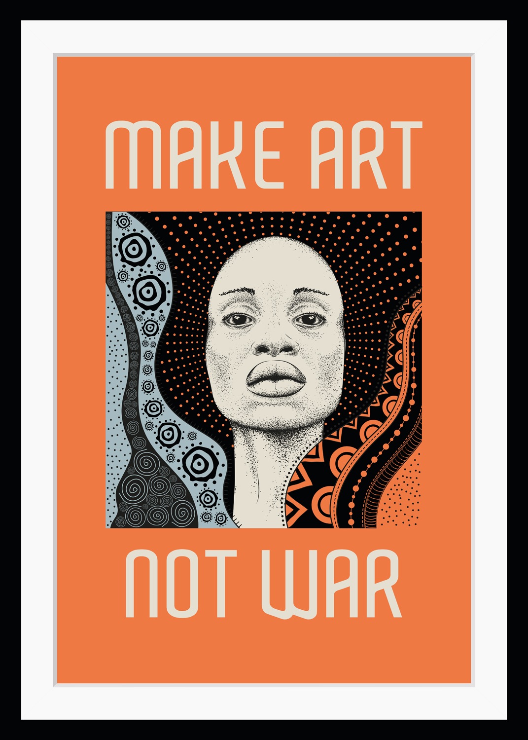 queence Bild »MAKE ART NOT WAR« Figuren   Frau   Kunst   Peace-Zeichen   Sc günstig online kaufen