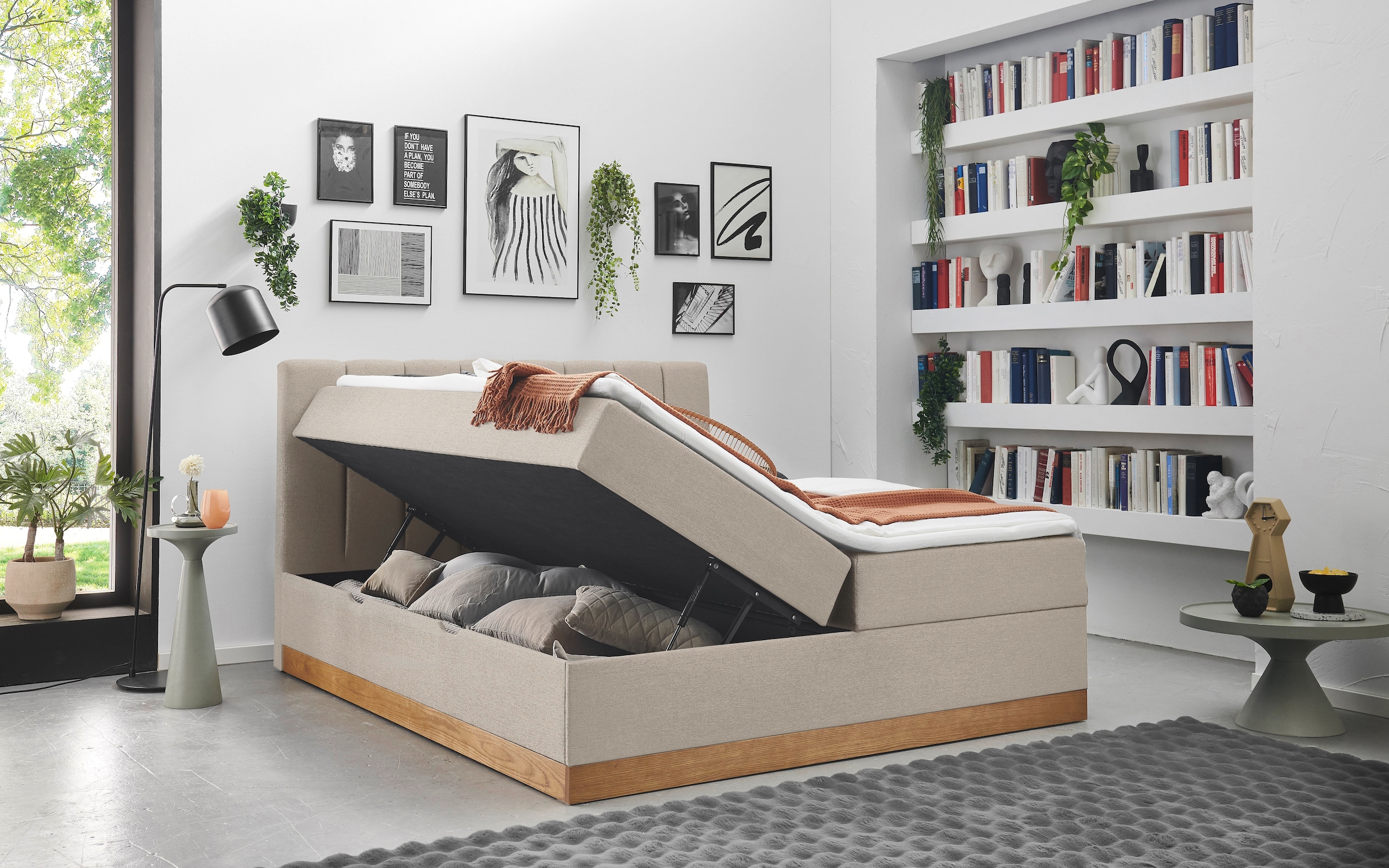 Home affaire Boxbett »Frappelle inkl. Bettkasten, erhältlich in der Größe 180x200cm, H3« inkl. PUR-Schaum-Topper