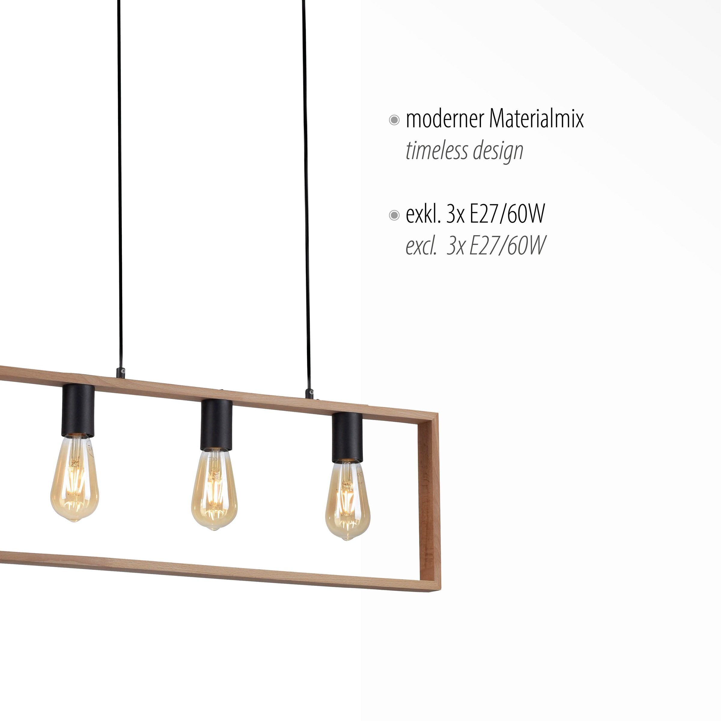 JUST LIGHT Pendelleuchte »FRANKY« E27 1 Stk. ExklusiveE27