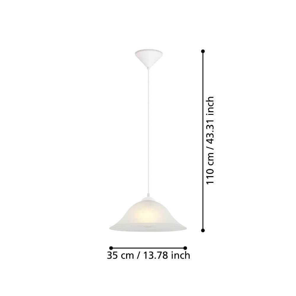 EGLO Pendelleuchte »ALBANY«, 1 flammig, Leuchtmittel E27 | ohne Leuchtmittel, weiß / Ø35 x H110 cm / exk. 1 x E27 (je max. 60W) / Esstisch / Küche