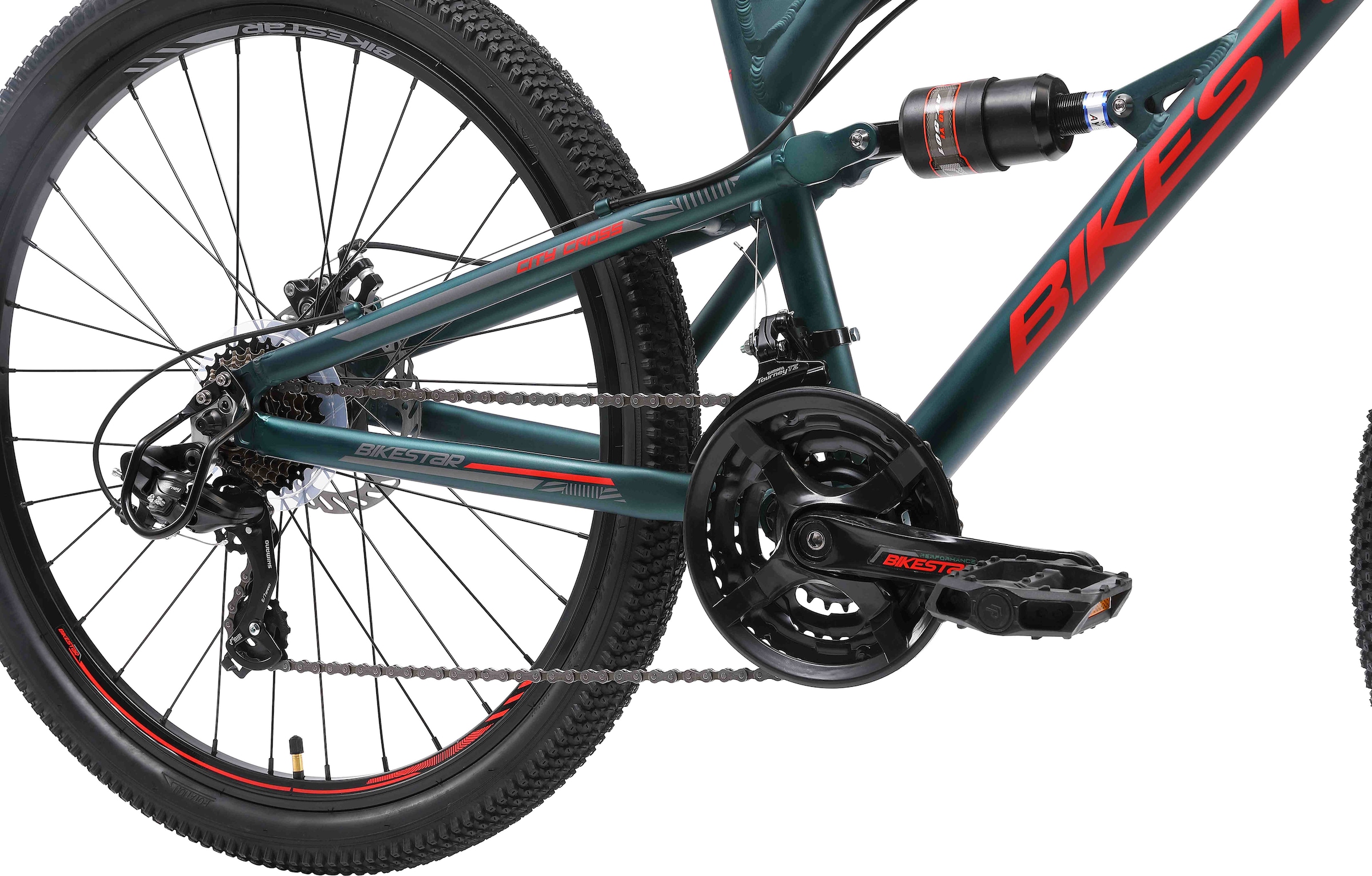 Bikestar Mountainbike 21 Gang Shimano RD-TY300 Schaltwerk Kettenschaltung für Damen und Herren, Kettenschaltung