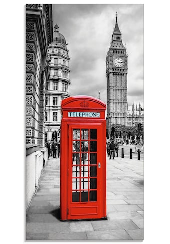 Glasbild »London Telefonzelle I«, Architektonische Elemente, (1 St.)