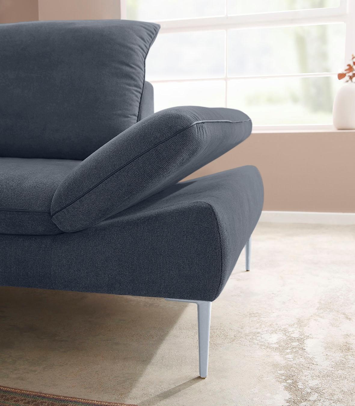 W.SCHILLIG Ecksofa »enjoy&MORE, mit tollem Sitzkomfort, elegant und bequem, L-Form«, mit Sitztiefenverstellung, Füße silber matt, Breite 294 cm