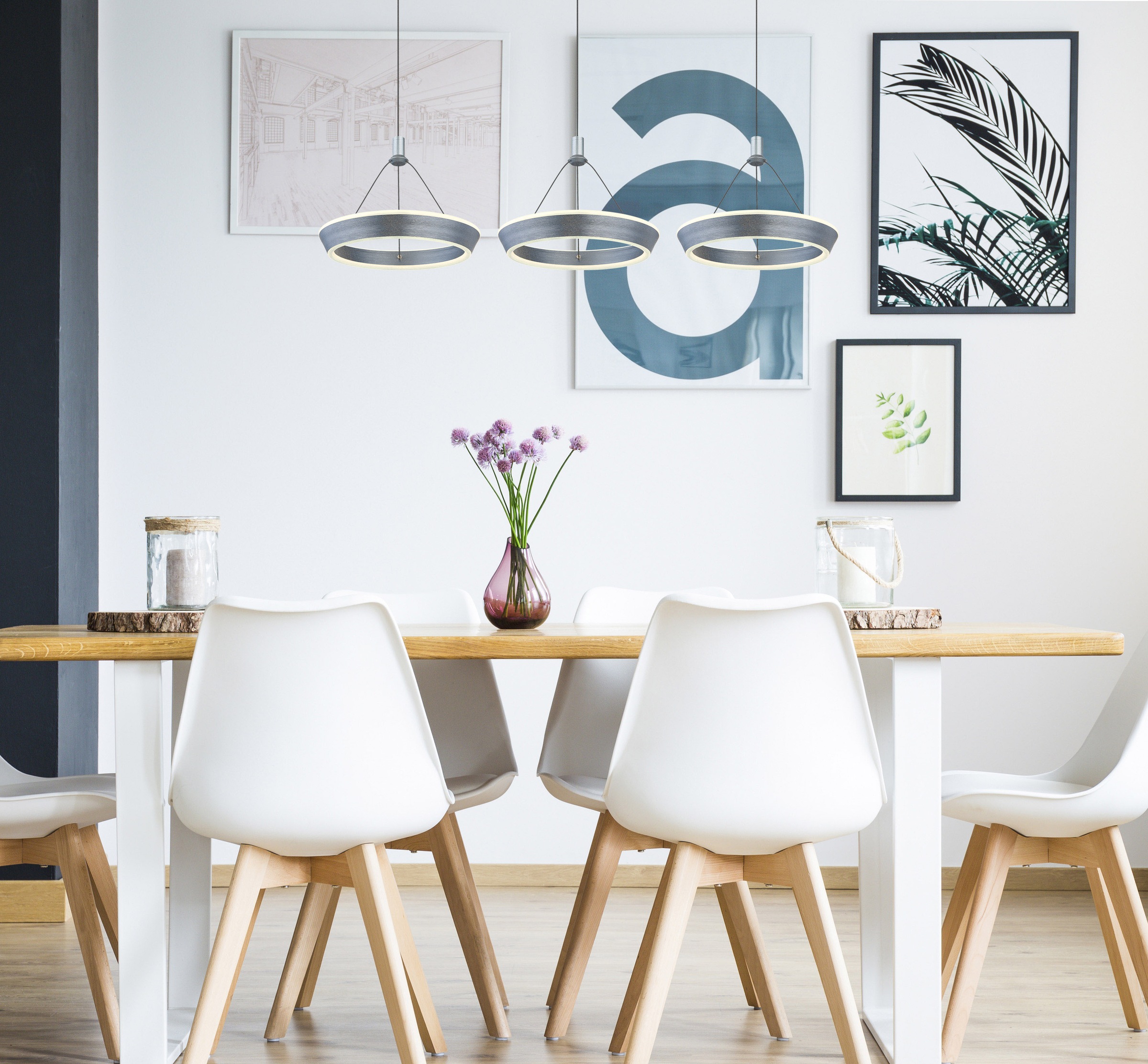 GLOBO LIGHTING LED Pendelleuchte »FERRA«, Leuchtmittel LED-Modul | LED fest integriert, Hängelampe/Hängeleuchte/Wohnzimmer/Esstisch/elegant