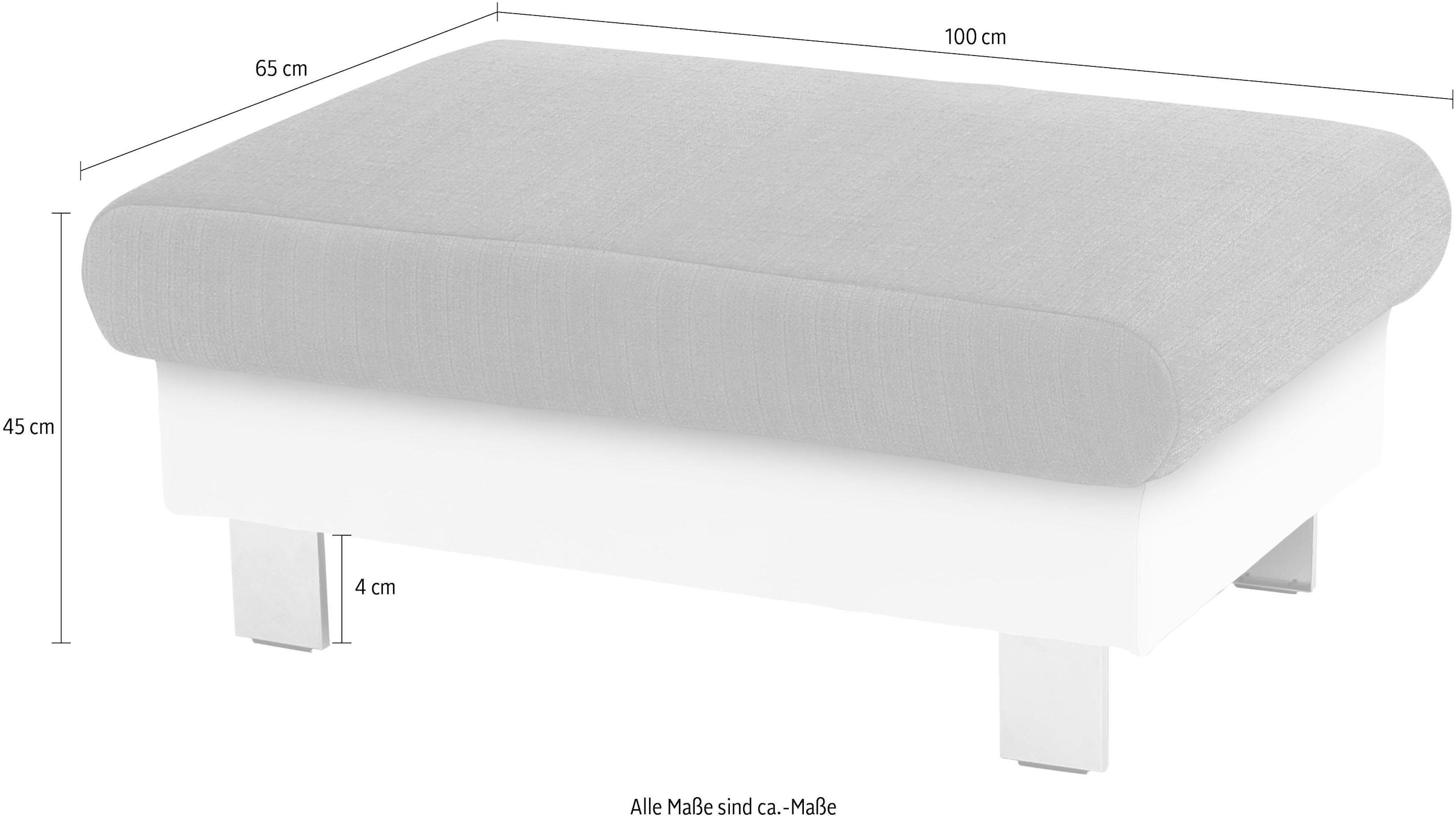 COTTA Polstergarnitur »Komaris«, (Set), Set bestehend aus: 2-Sitzer mit Kopfteilverstellung & Hocker