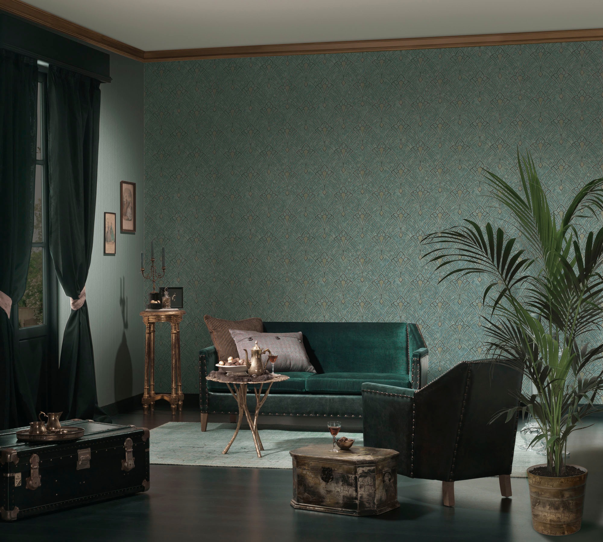 living walls Vliestapete »Mata Hari«, orientalisch-Barock-ornamental, Tapete Orientalisch Tapeten Wohnzimmer Schlafzimmer Küche lau raun
