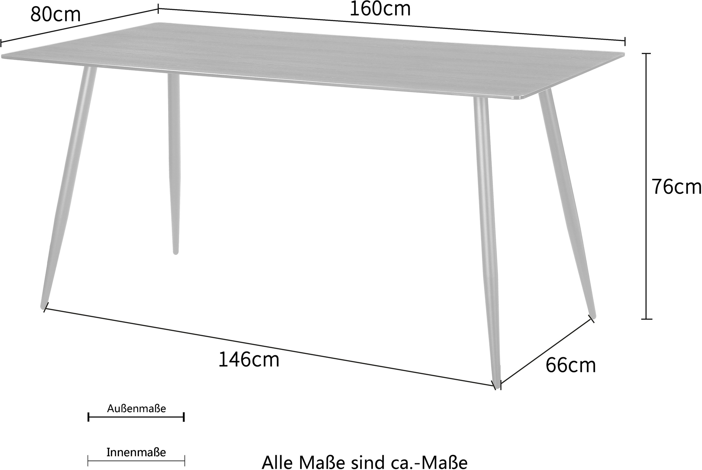 Home affaire Esstisch »Turah, TOPSELLER!«, (Tisch, Esstisch), mit Glasplatte in Holzoptik, zeitloses Design, pflegeleicht