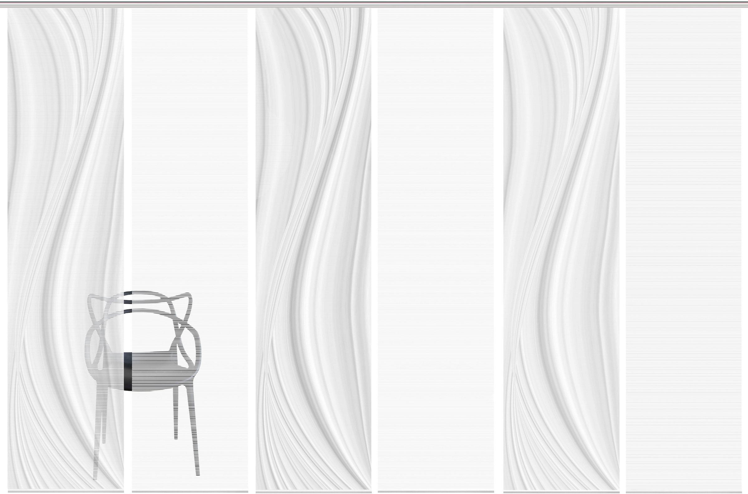 Vision S Schiebegardine »LAURINA 6er SET« Paneelwagen 6 Stk. tlg. Schiebevorhang Digidruck 6er Set LAURINA