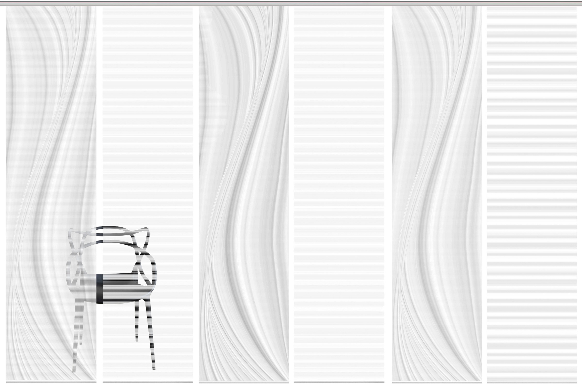 Vision S Schiebegardine »LAURINA 6er SET« Paneelwagen 6 Stk. tlg. Schiebevo günstig online kaufen