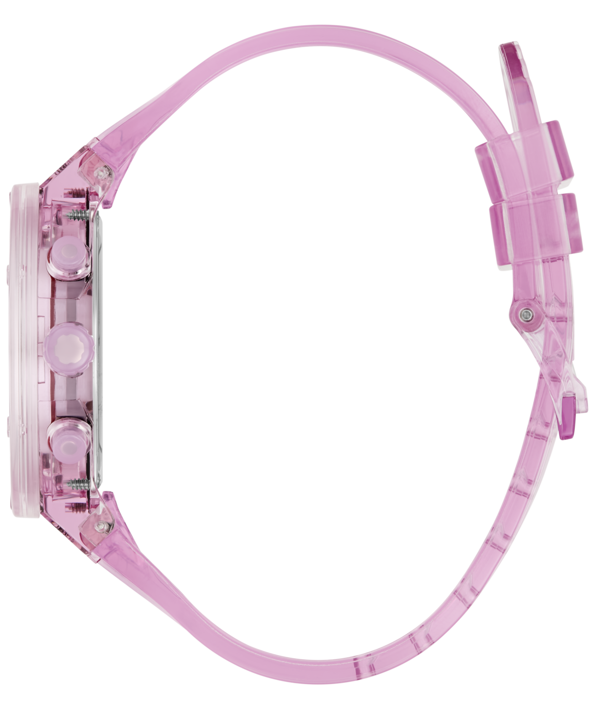 Guess Multifunktionsuhr »SPARKLING PINK« Quarzuhr, Armbanduhr, Damenuhr, Silikonarmband, analog, Tag, Wochentag