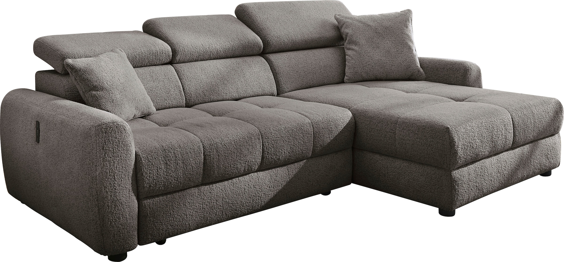 Jockenhöfer Gruppe Ecksofa »Move L-Form, B: 270 cm, mit 60 cm elektr. Sitztiefenverstellung« 140kg Belastbarkeit je Sitz, Kopfteilverstellung & USB-Anschluss