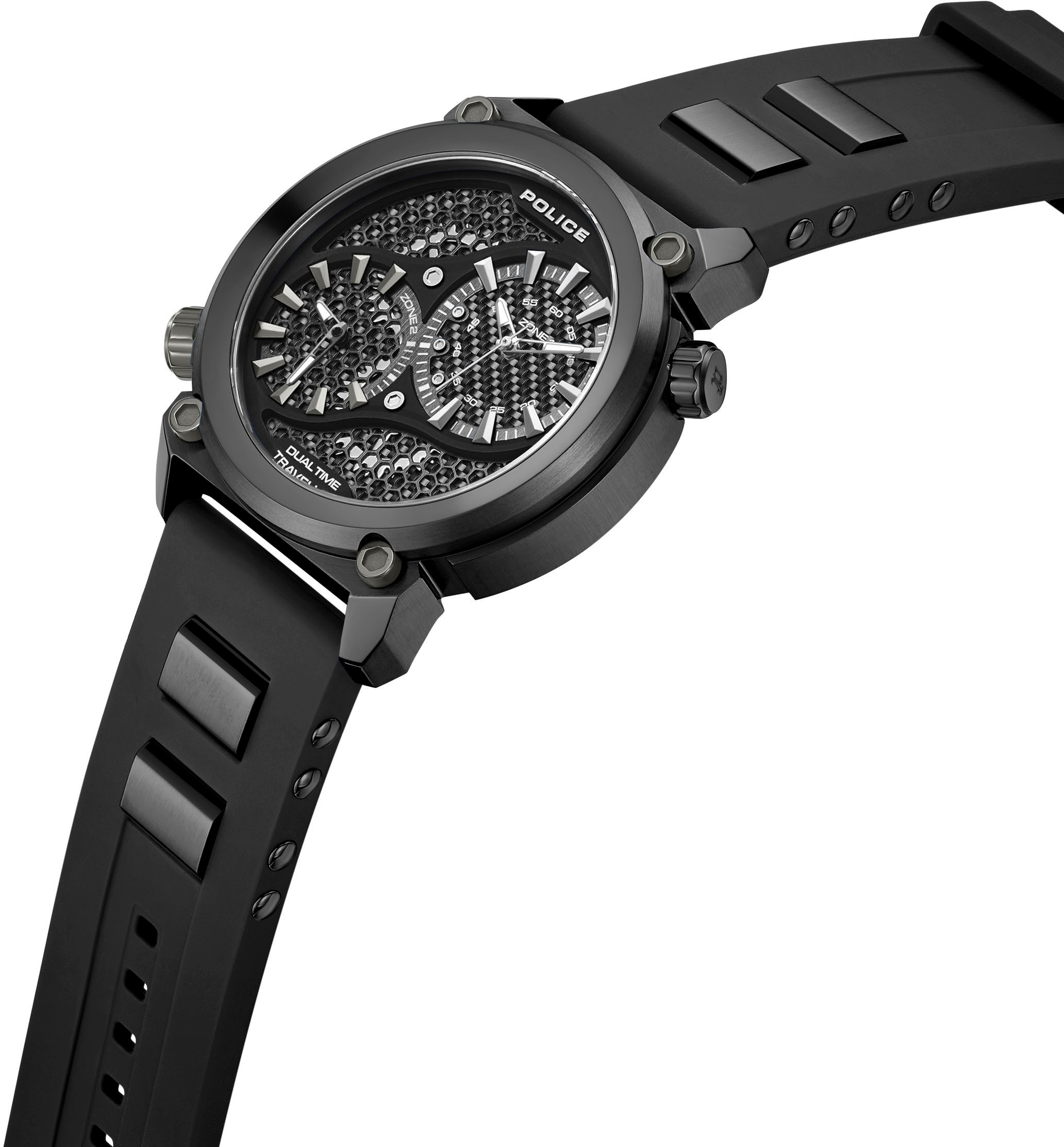 Police Multifunktionsuhr »BOA«, Quarzuhr, Armbanduhr, Herrenuhr, Silikonarmband, analog, Dualzeit