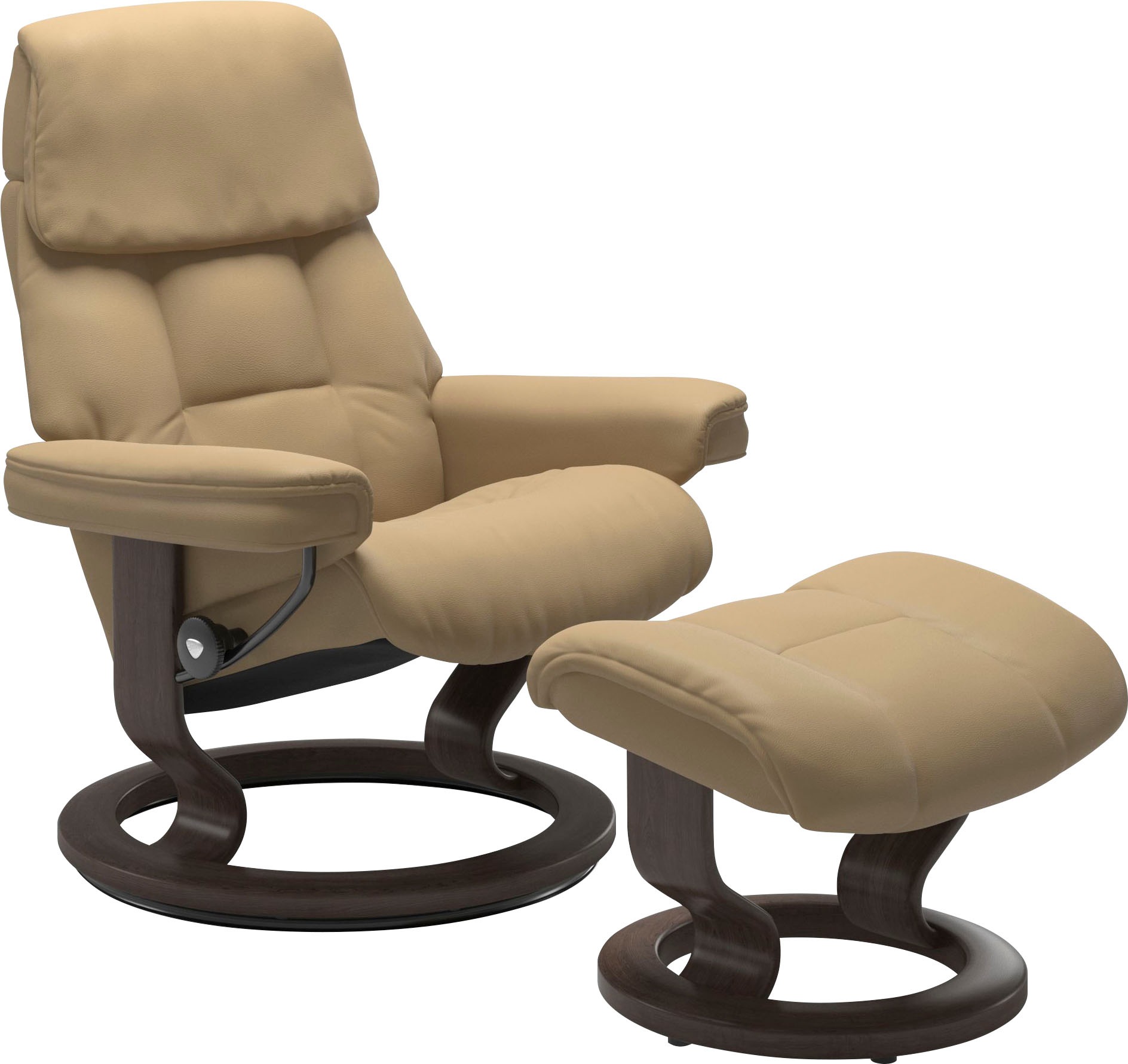 Stressless® Relaxsessel »Ruby«, (Set, Relaxsessel mit Hocker), mit Classic Base, Größe M, Gestell Eiche, Wenge, Braun & Schwarz