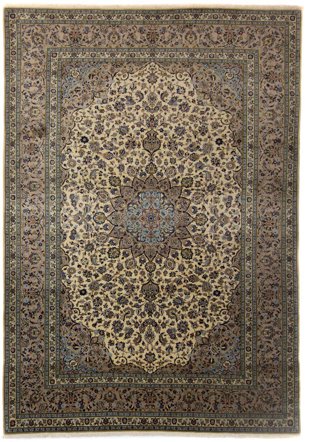 morgenland Wollteppich »Keshan Medaillon Beige chiaro 352 x 257 cm«, rechte günstig online kaufen