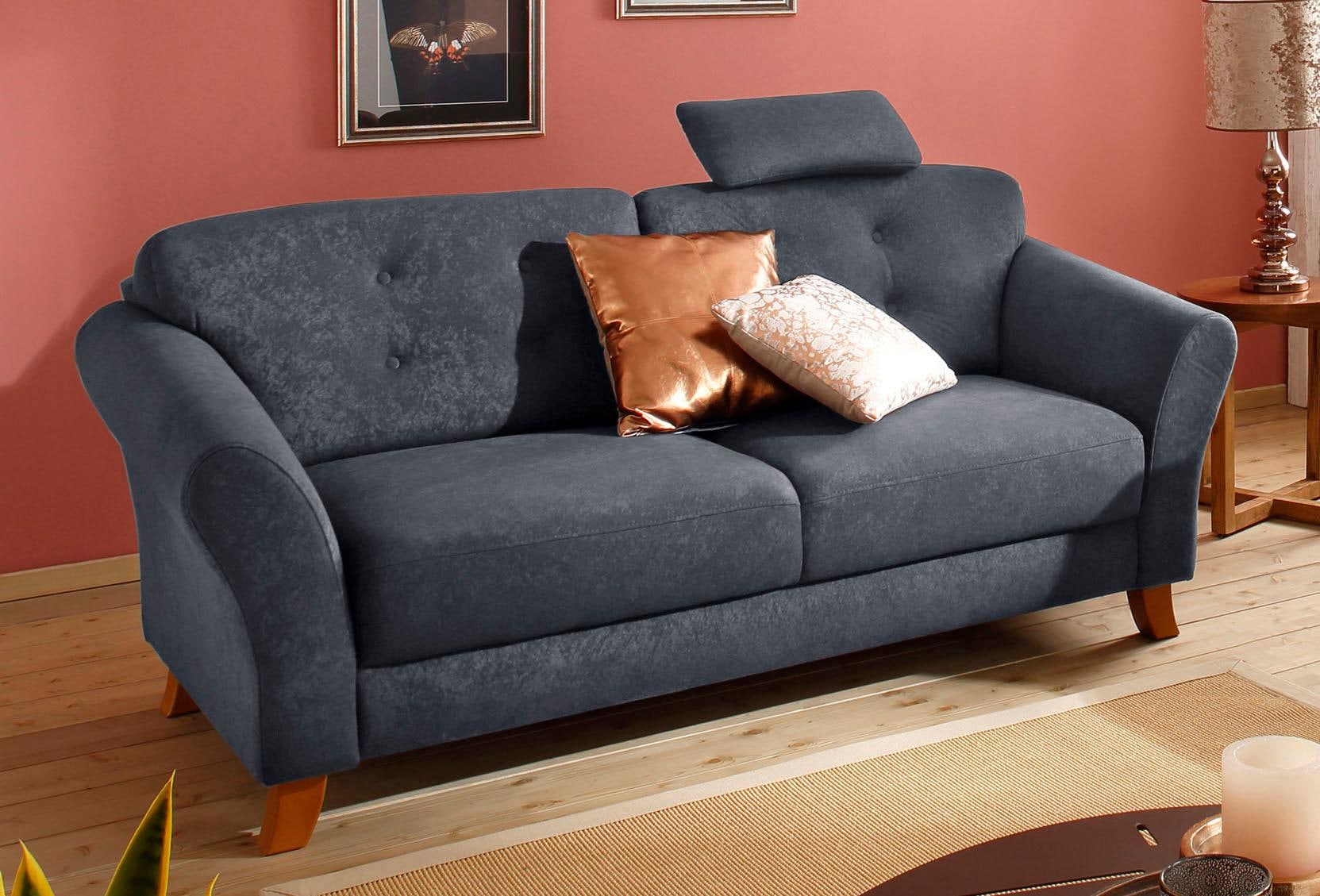 Home affaire 3-Sitzer »Trondheim« mit Federkern, Knopfheftung im Rücken